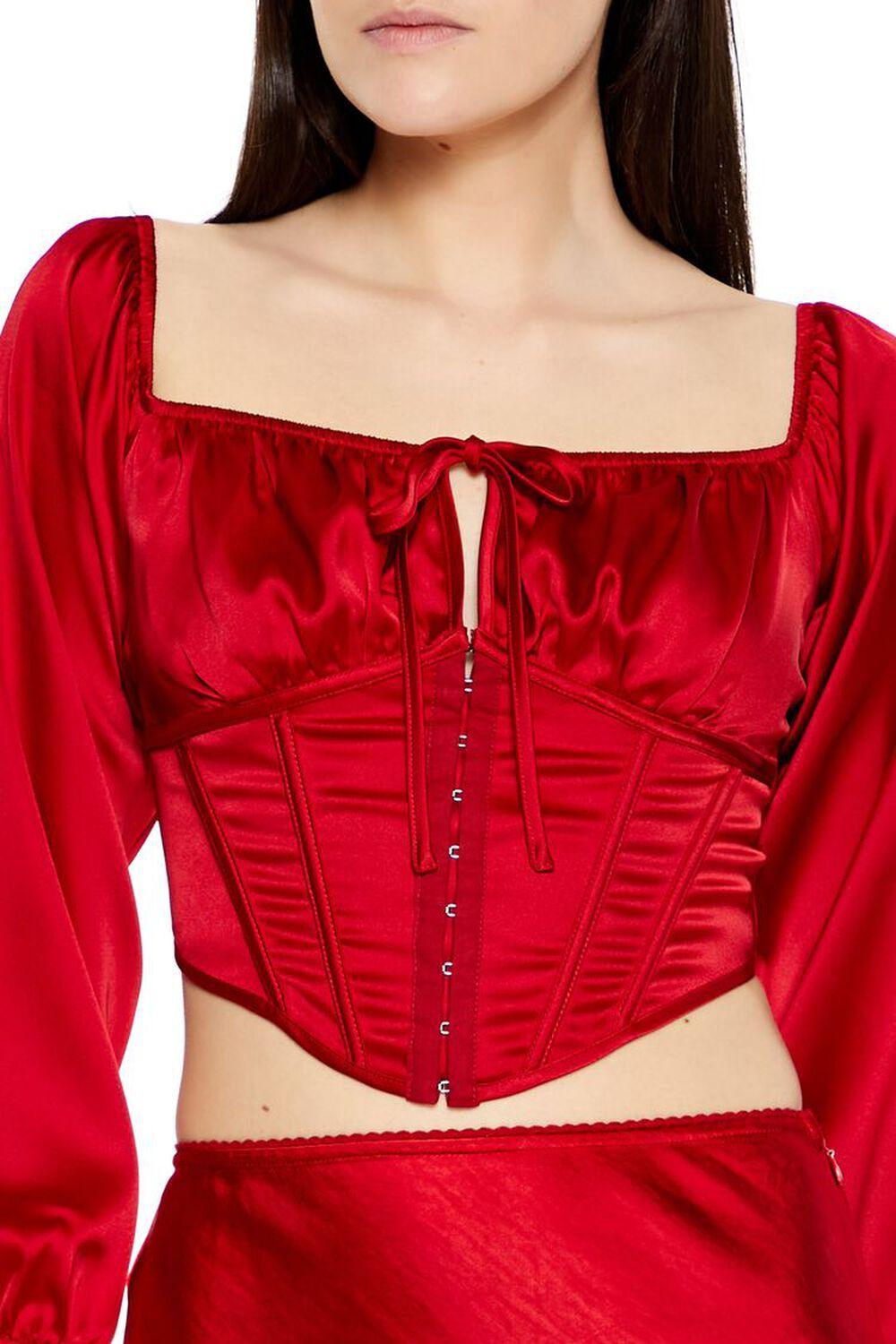 Satin Corset Crop Top | Forever 21 Product Image
