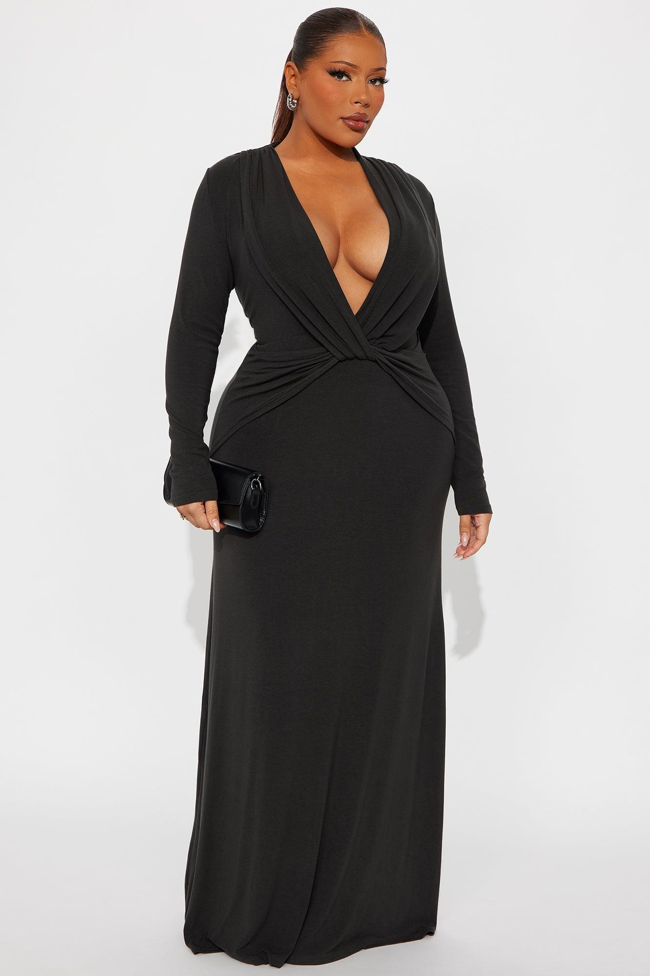 Roxy Twist Maxi Dress - Charcoal Product Image