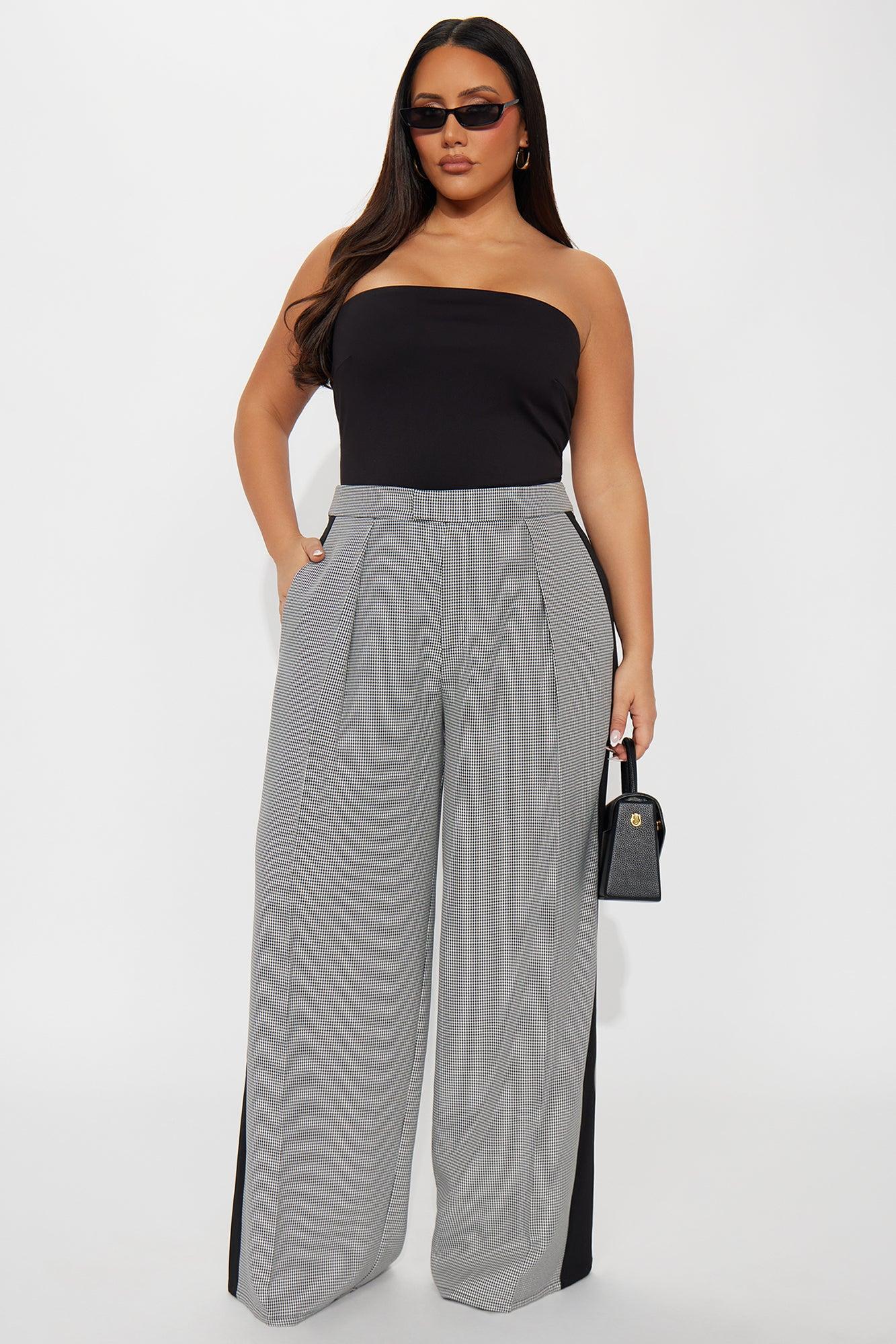 Jolie Houndstooth Trouser Pant 33 - Black/combo Product Image