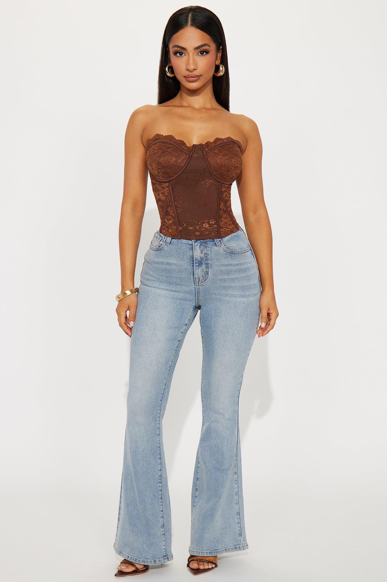 Enchanted Lace Corset Top - Chocolate Product Image