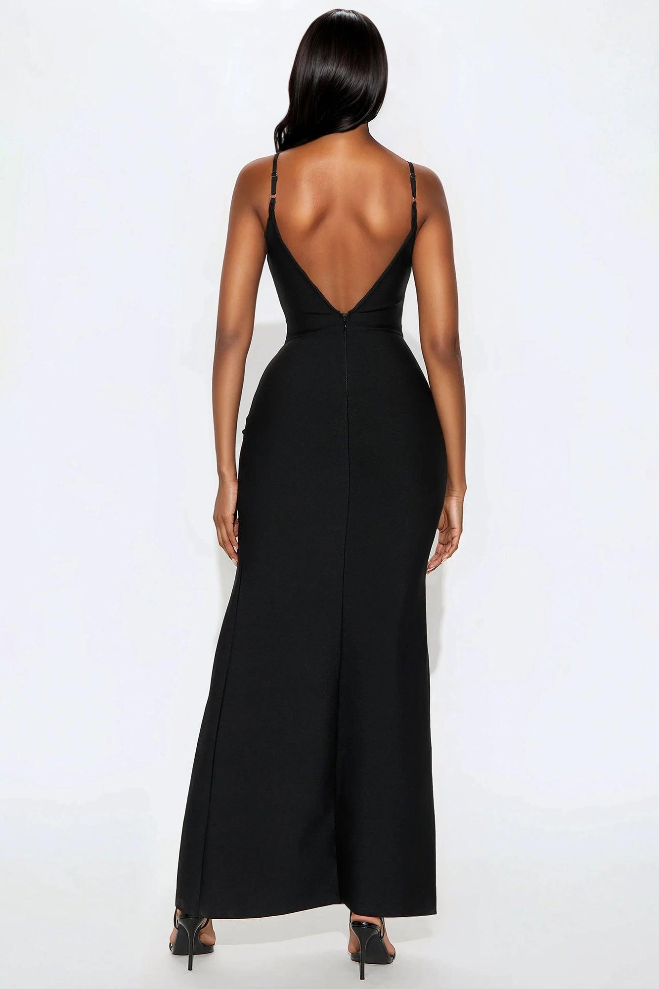 Ysabel Bandage Bow Gown - Black Product Image
