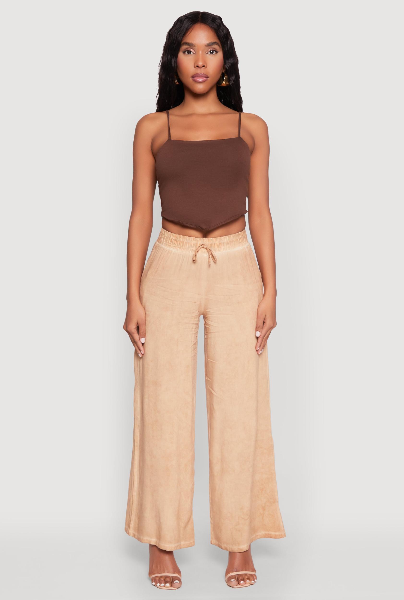 Womens Mineral Wash Palazzo Pants Product Image