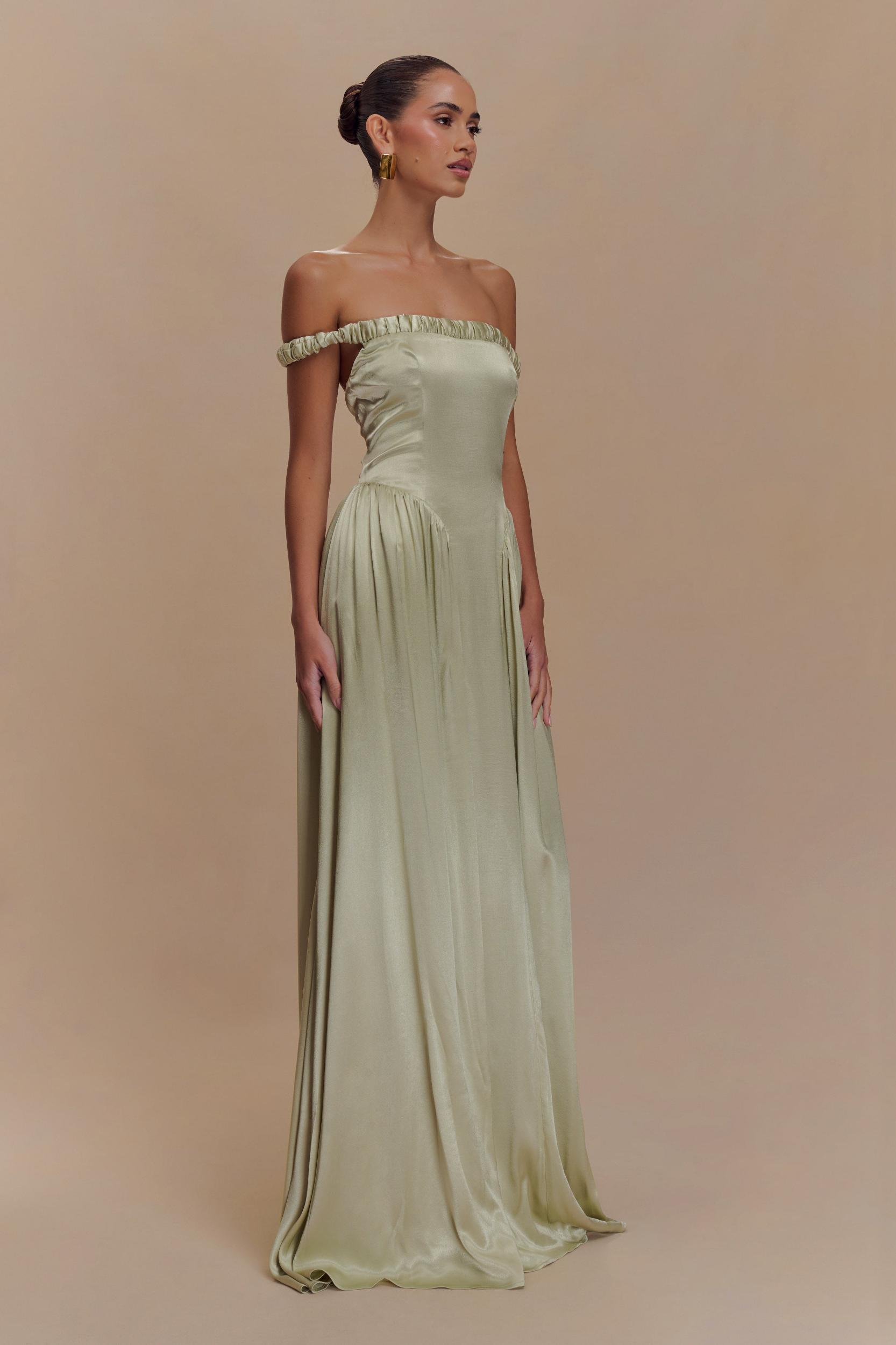 Coco Dropped Waist Maxi Dress - Sage Product Image