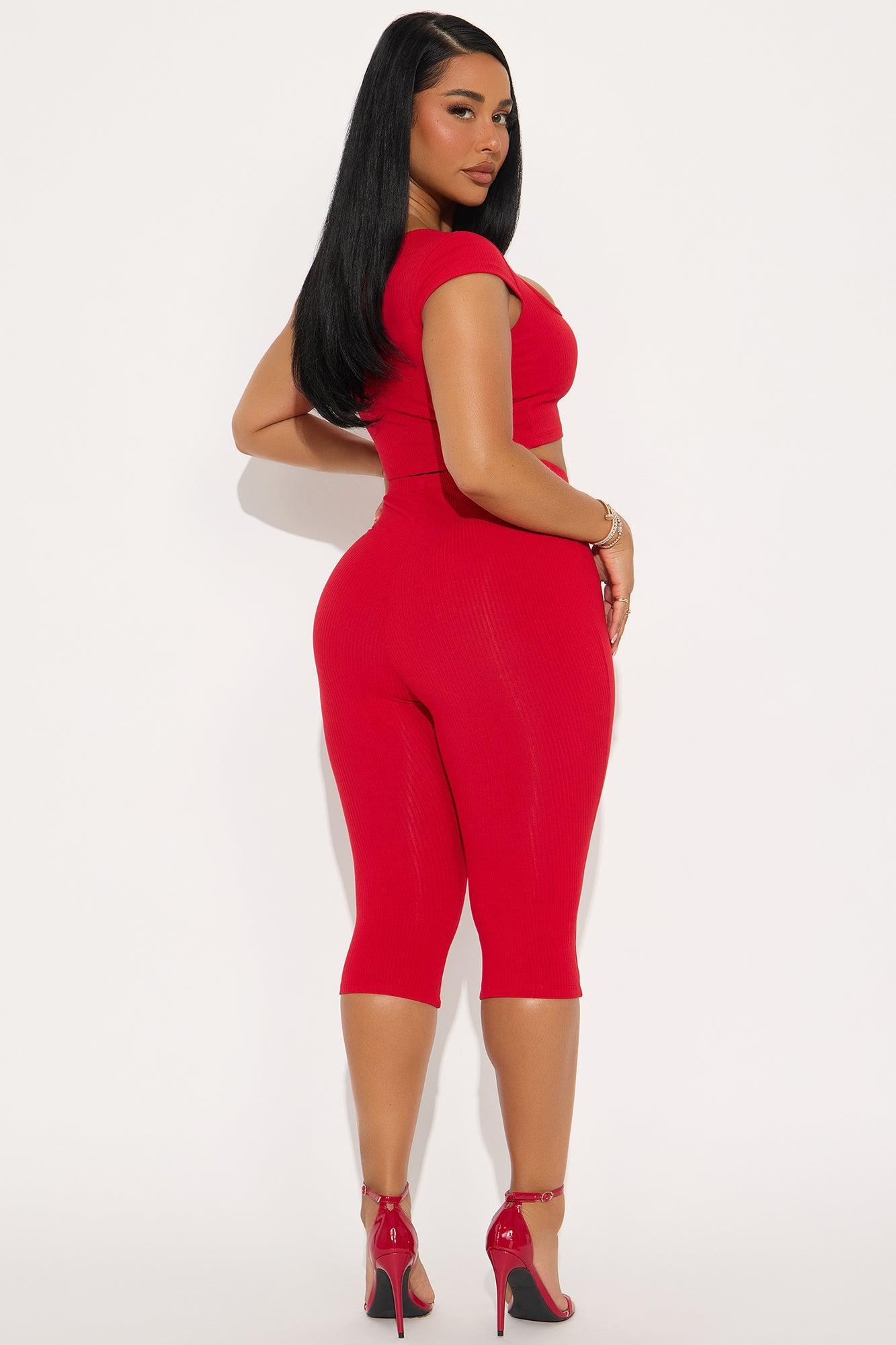 Remy Snatched Capri Pant Set - Red Product Image