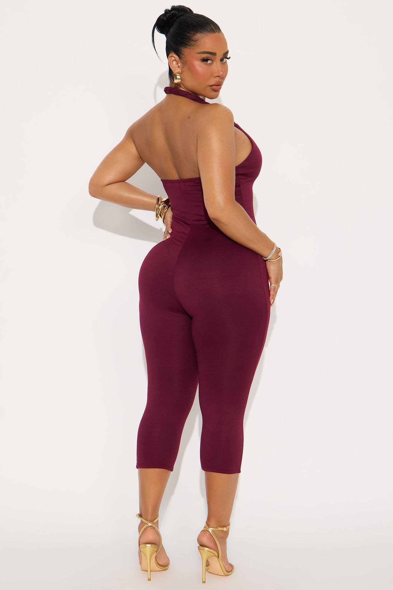 Endless Memories Capri Jumpsuit - Wine Product Image