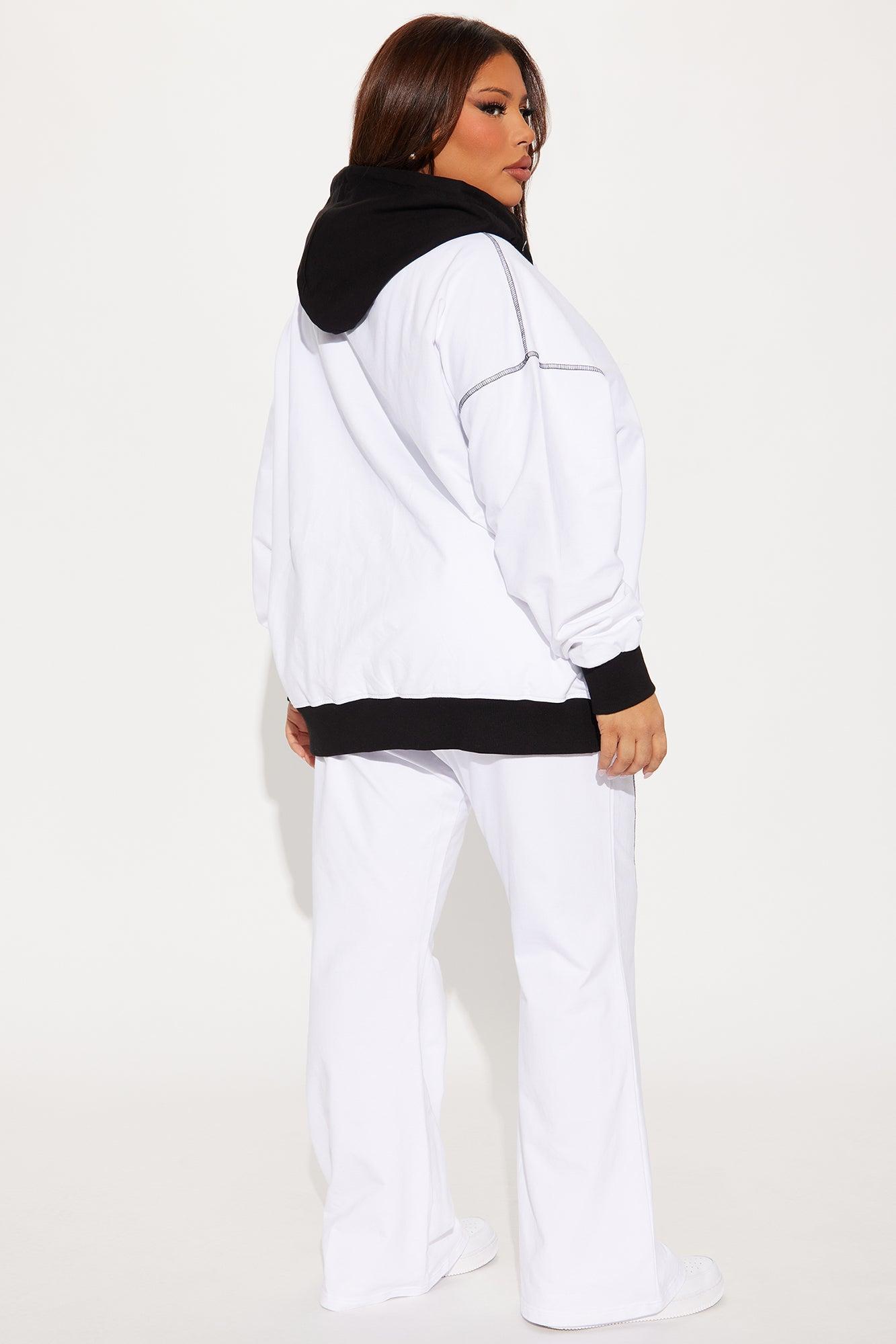 Original Sport Flare Sweatsuit Set - White/Black Product Image