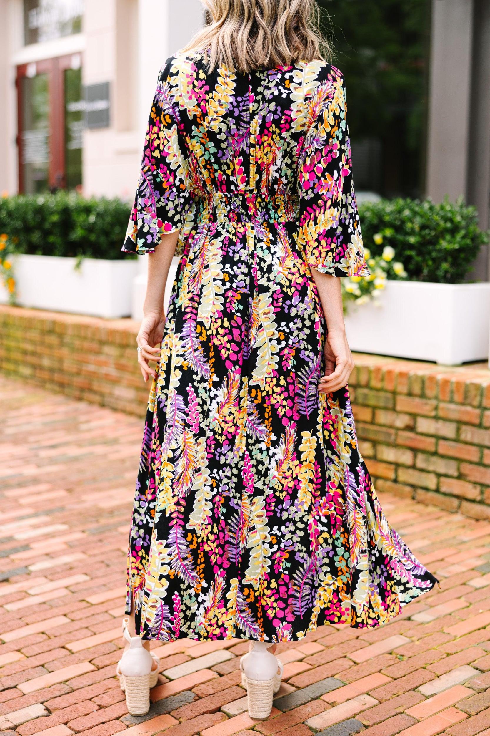 Tell Your Story Black Floral Maxi Dress Female Product Image
