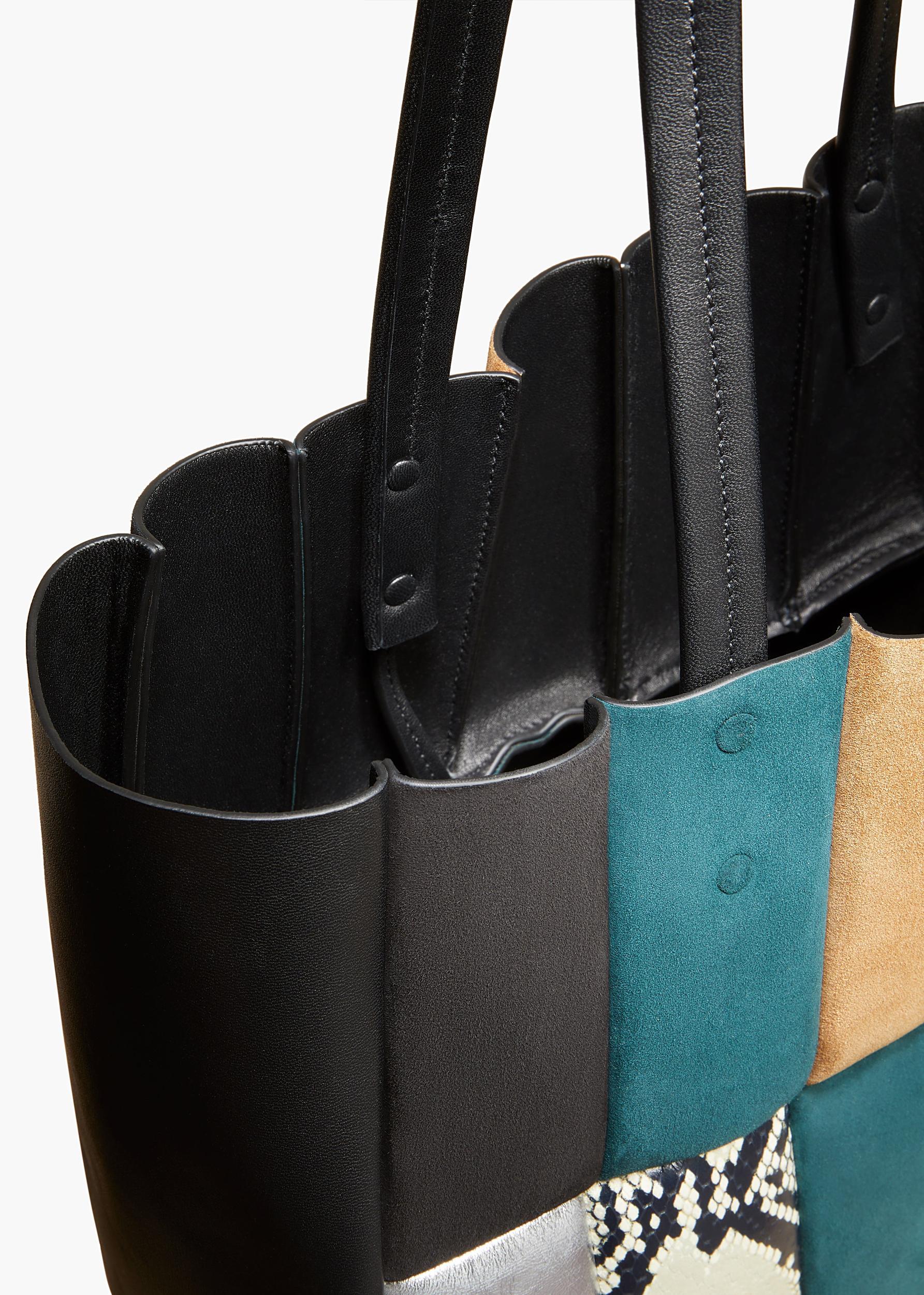 Zoe Tote in Black Multi Leather Product Image