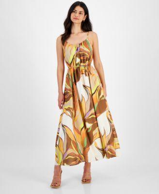 Sam Edelman Womens Printed Palm Sleeveless A-Line Dress Product Image