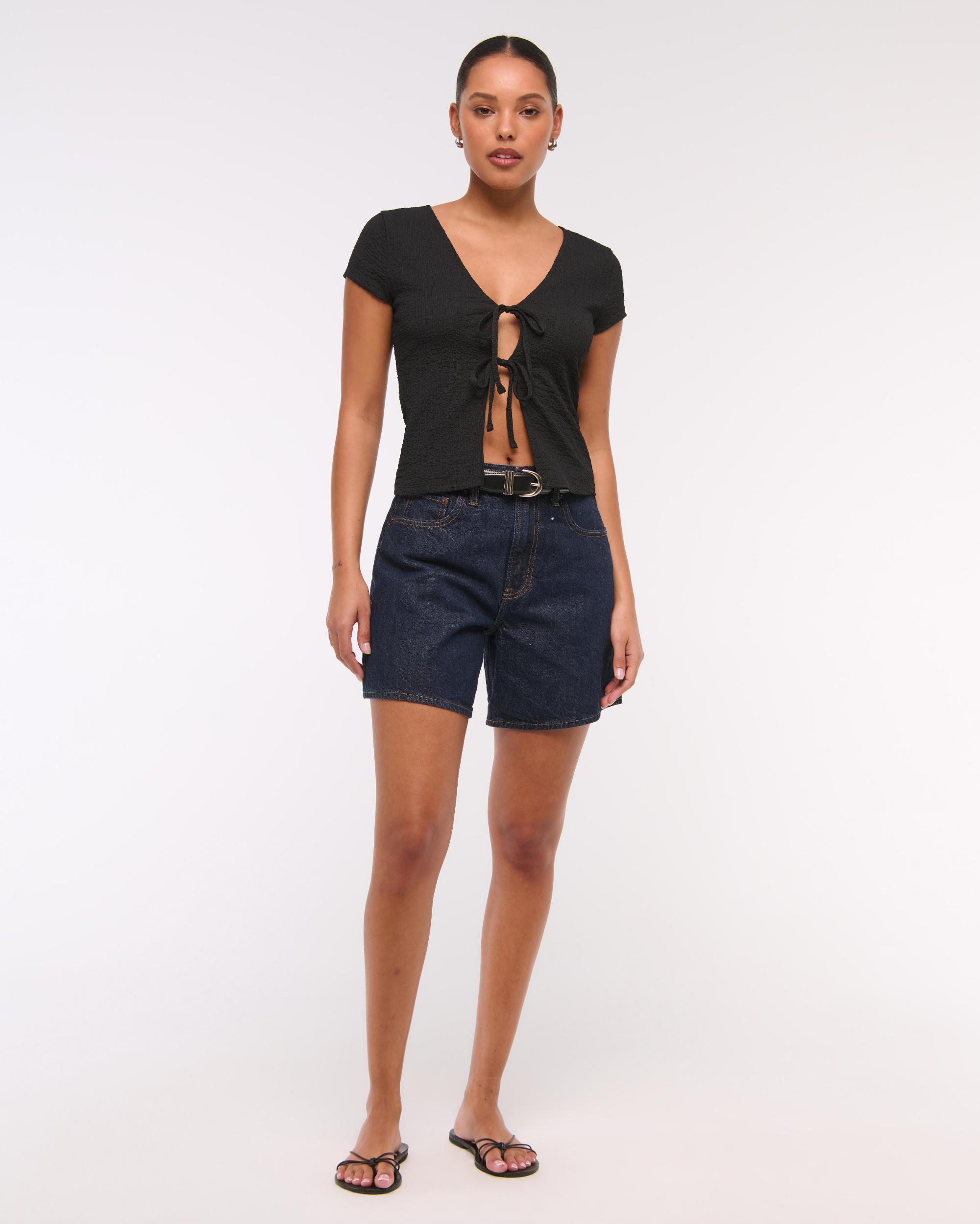 Bubble Knit Tie-Front Top Product Image