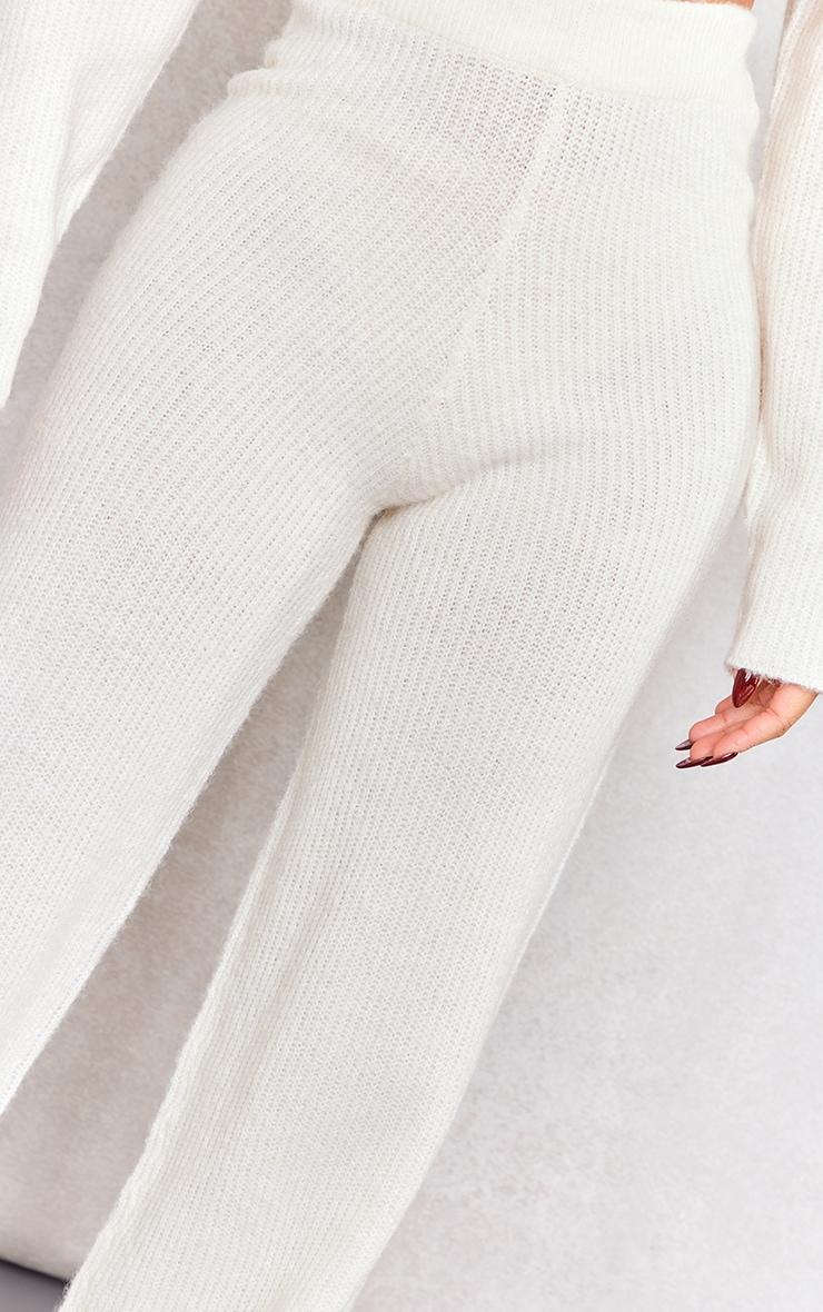 Petite Cream Knit Wide Leg Pants Product Image
