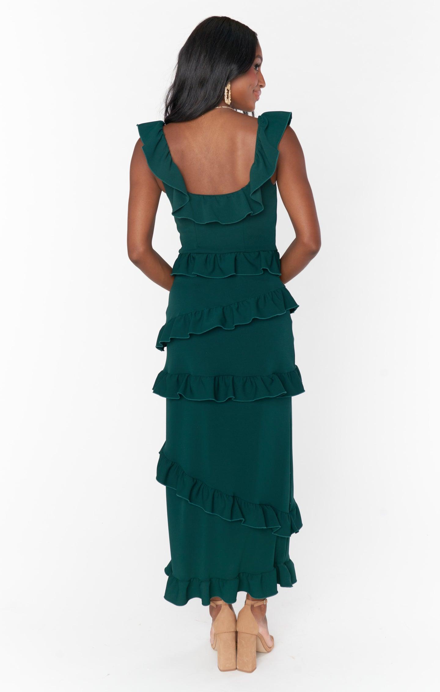 Greta Dress ~ Emerald Stretch Product Image