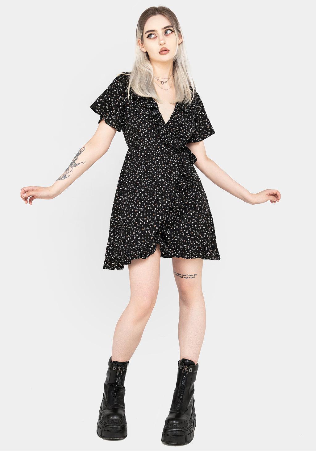 Moonseed Wrap Ruffle Dress Product Image