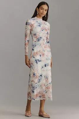 By Anthropologie Mock-Neck Fitted Lace Dress Product Image