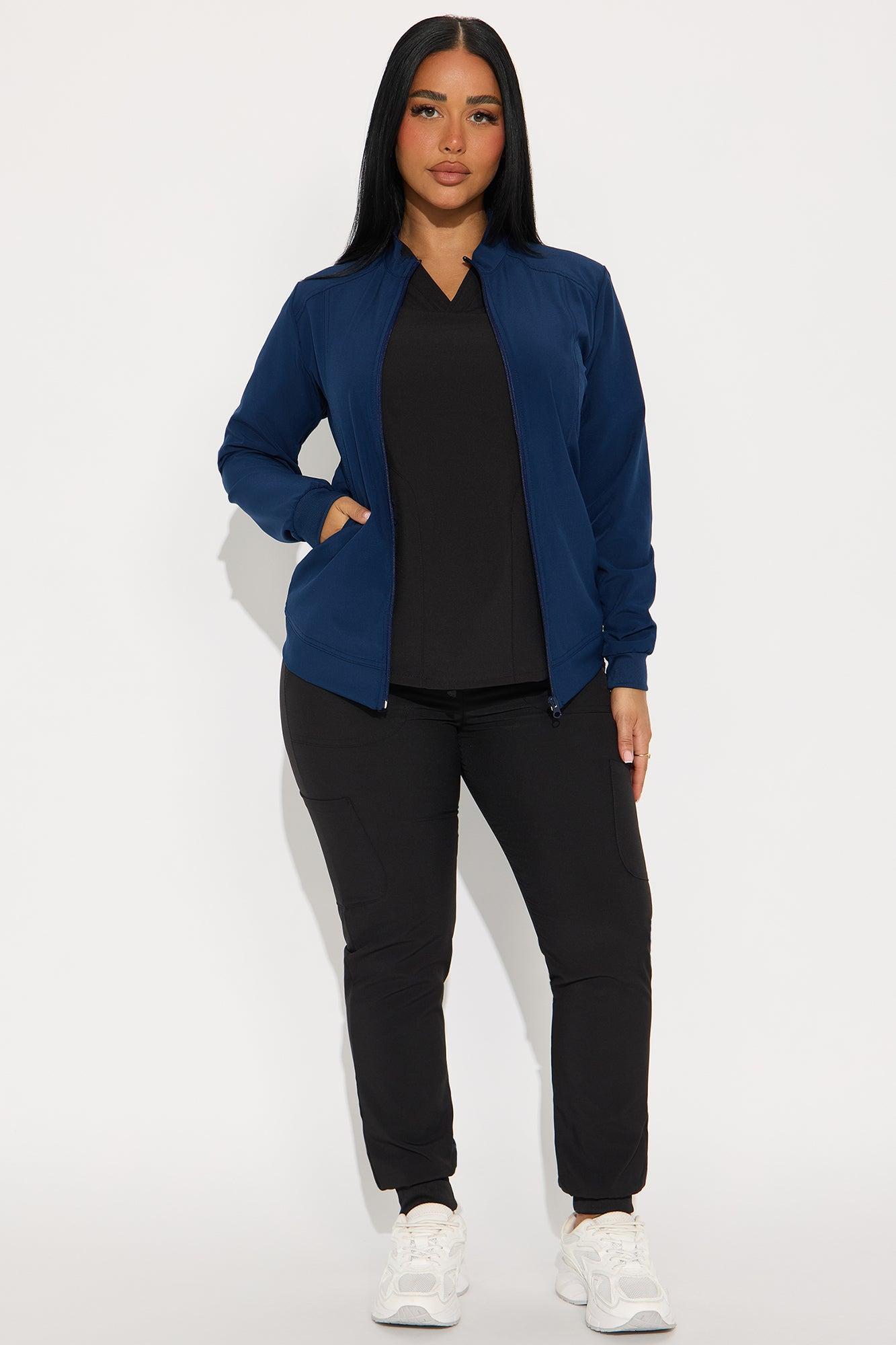 On The Daily Scrub Uniform Zip Up Jacket - Navy Product Image