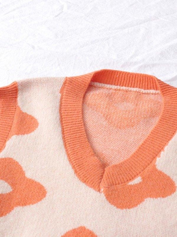 Floral Print Jacquard Sweater Vest Product Image