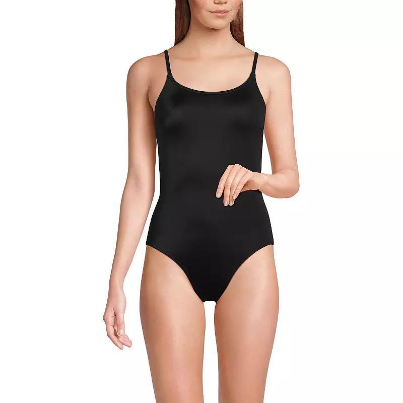 Women's Lands' End Chlorine Resistant Tugless One-Piece Swimsuit, Size: 18, Black Product Image