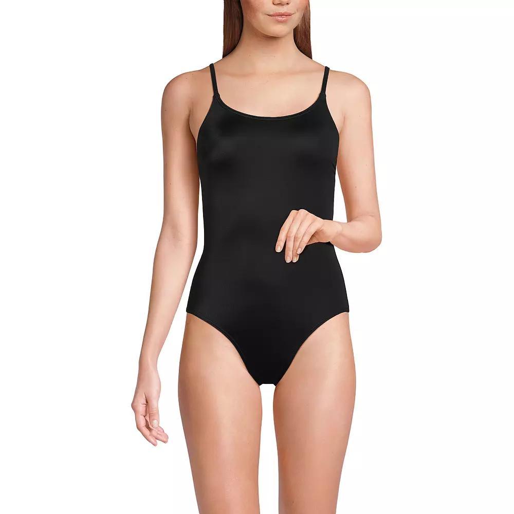 Women's Lands' End Chlorine Resistant Tugless One-Piece Swimsuit, Size: 18, Black Product Image