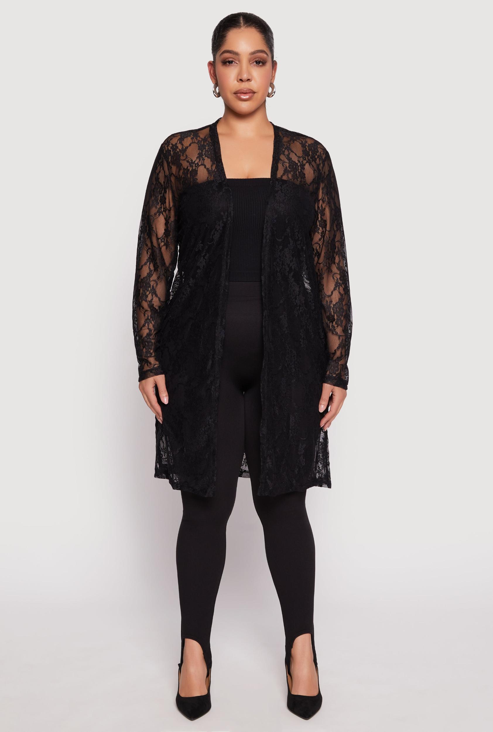 Womens Plus Size Lace Duster Product Image