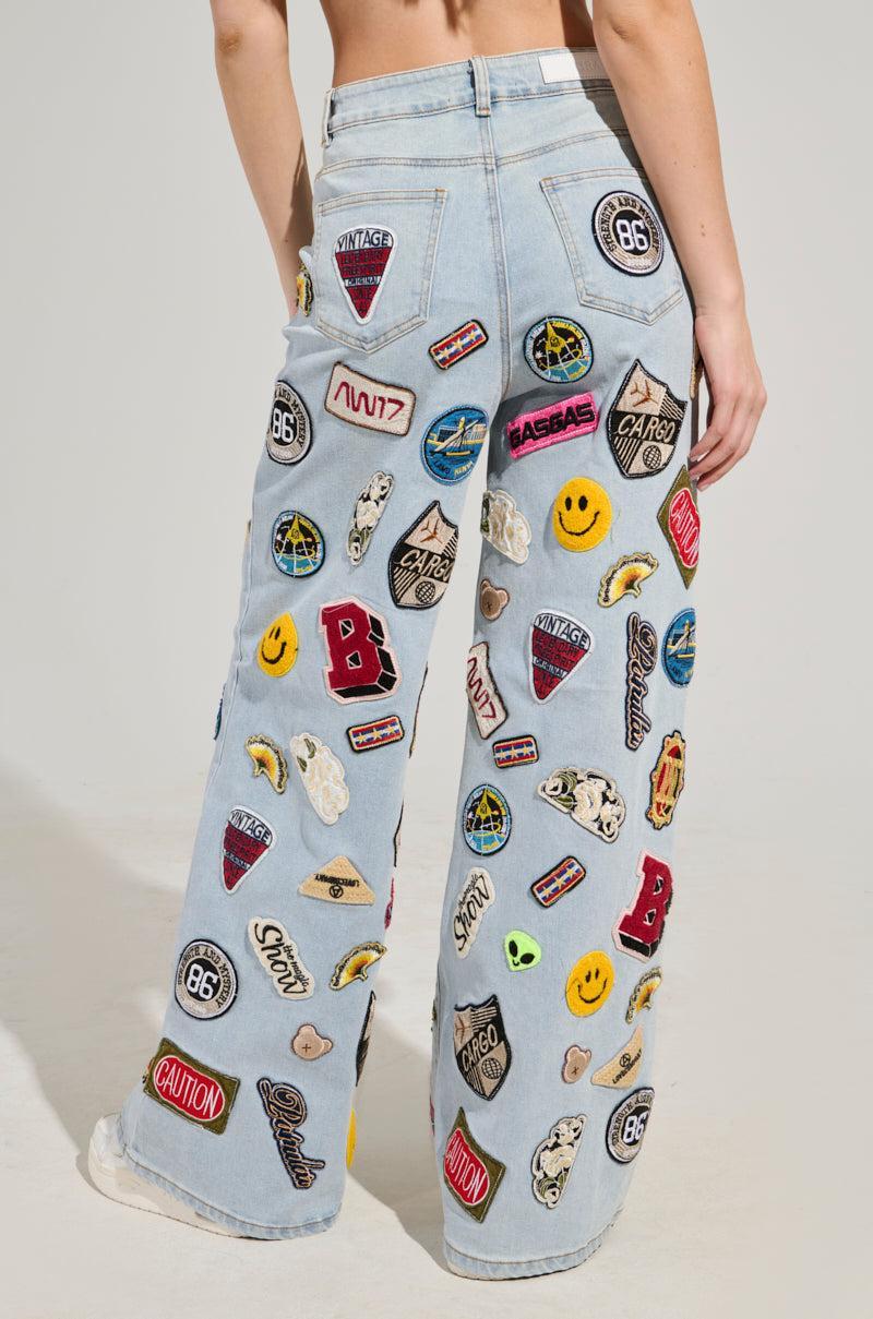 AUSTIN WIDE LEG PATCH DENIM Product Image