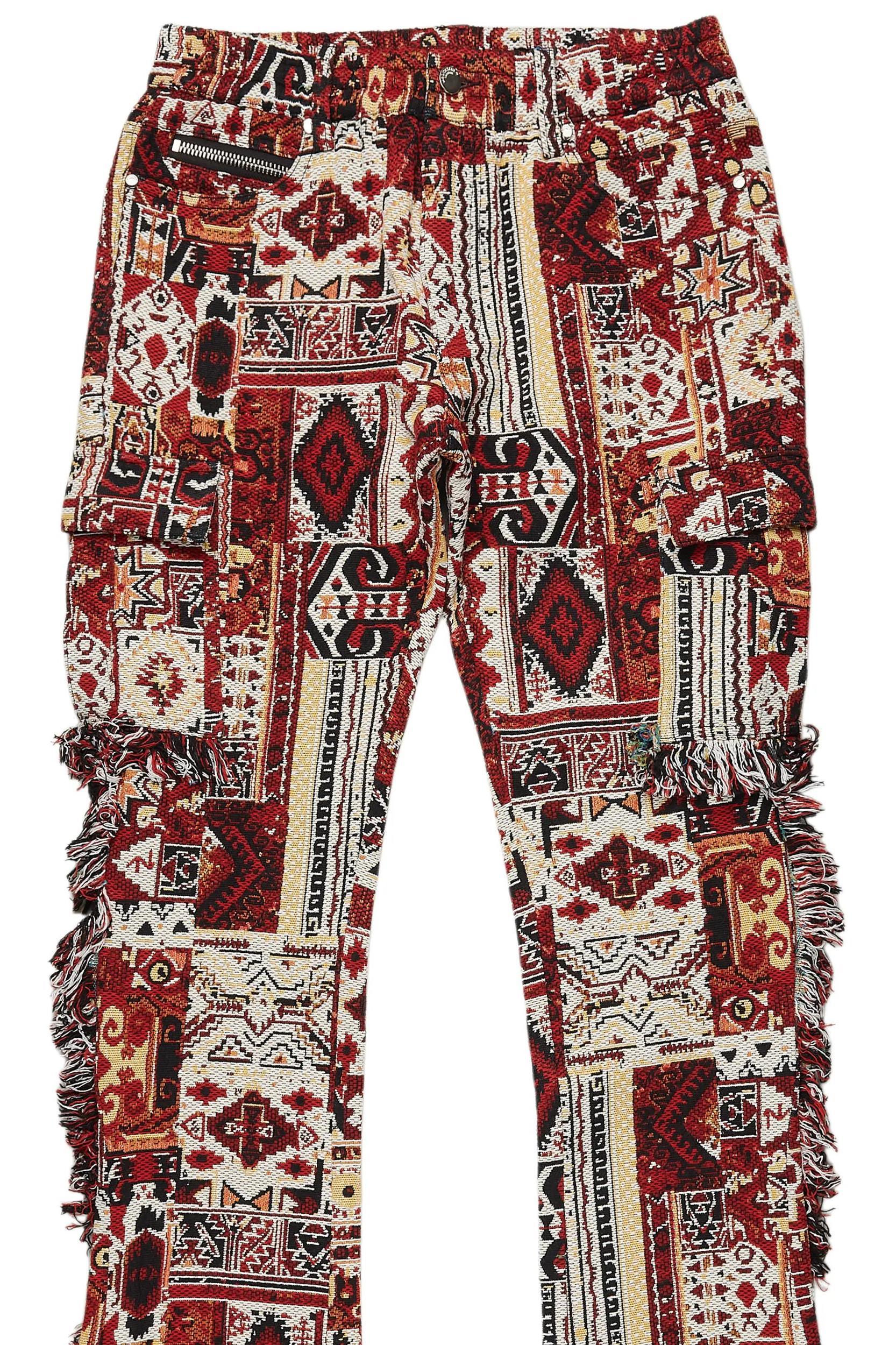 Ayami Pink Slim Tapestry Flare Jean Male Product Image