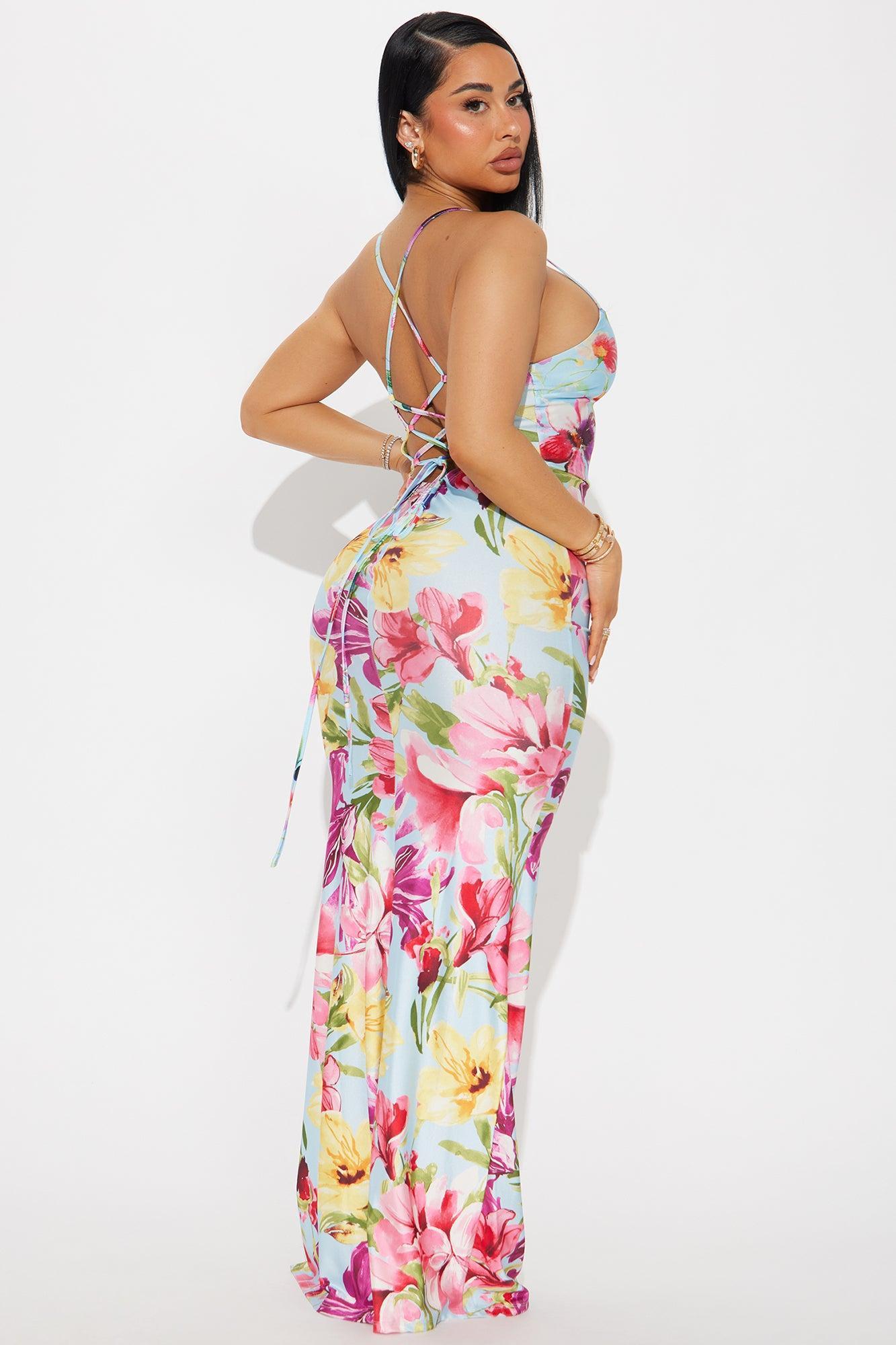 Odessa Floral Maxi Dress - Blue/combo Product Image