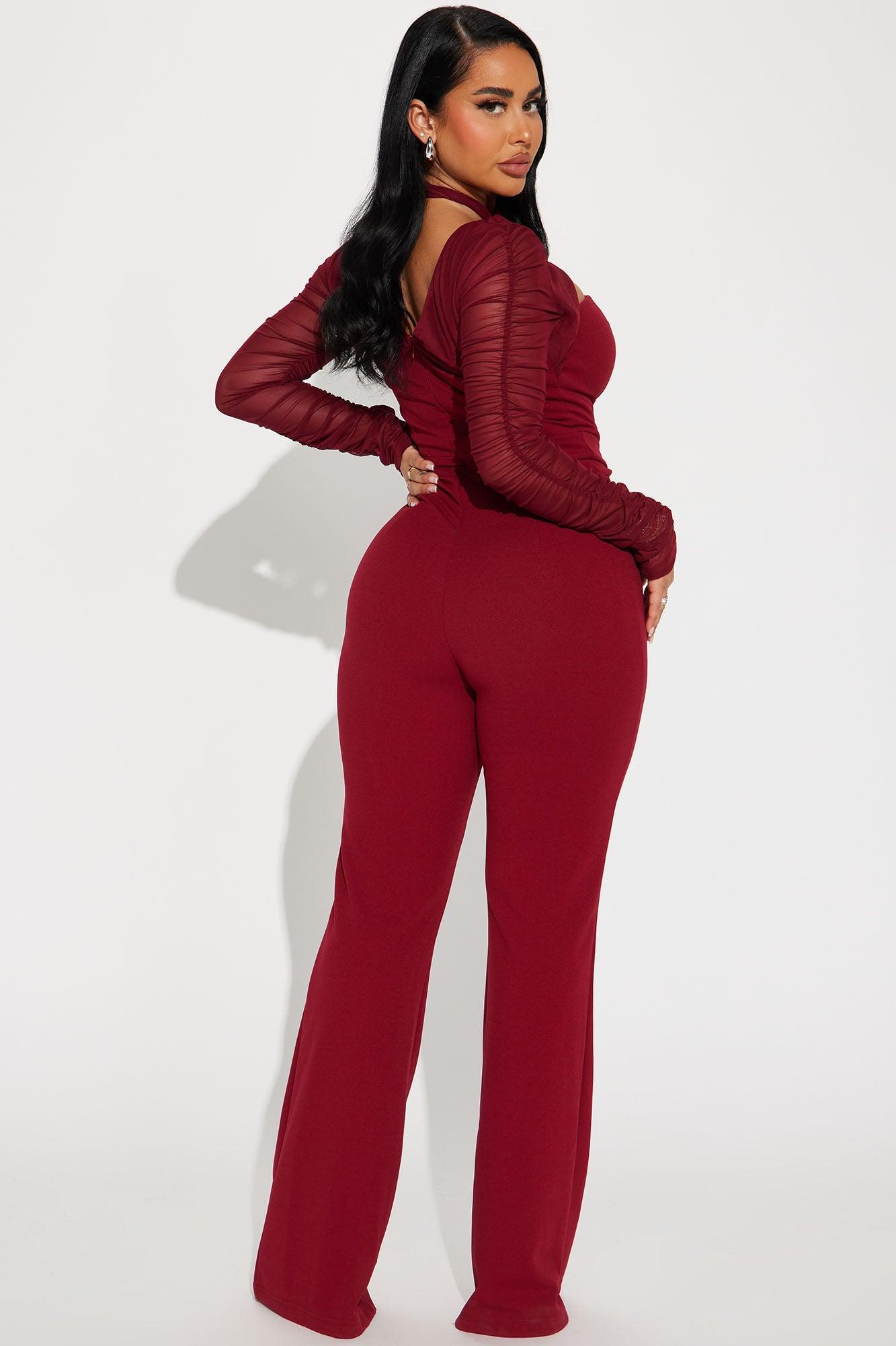 Do It For You Jumpsuit  - Burgundy Product Image