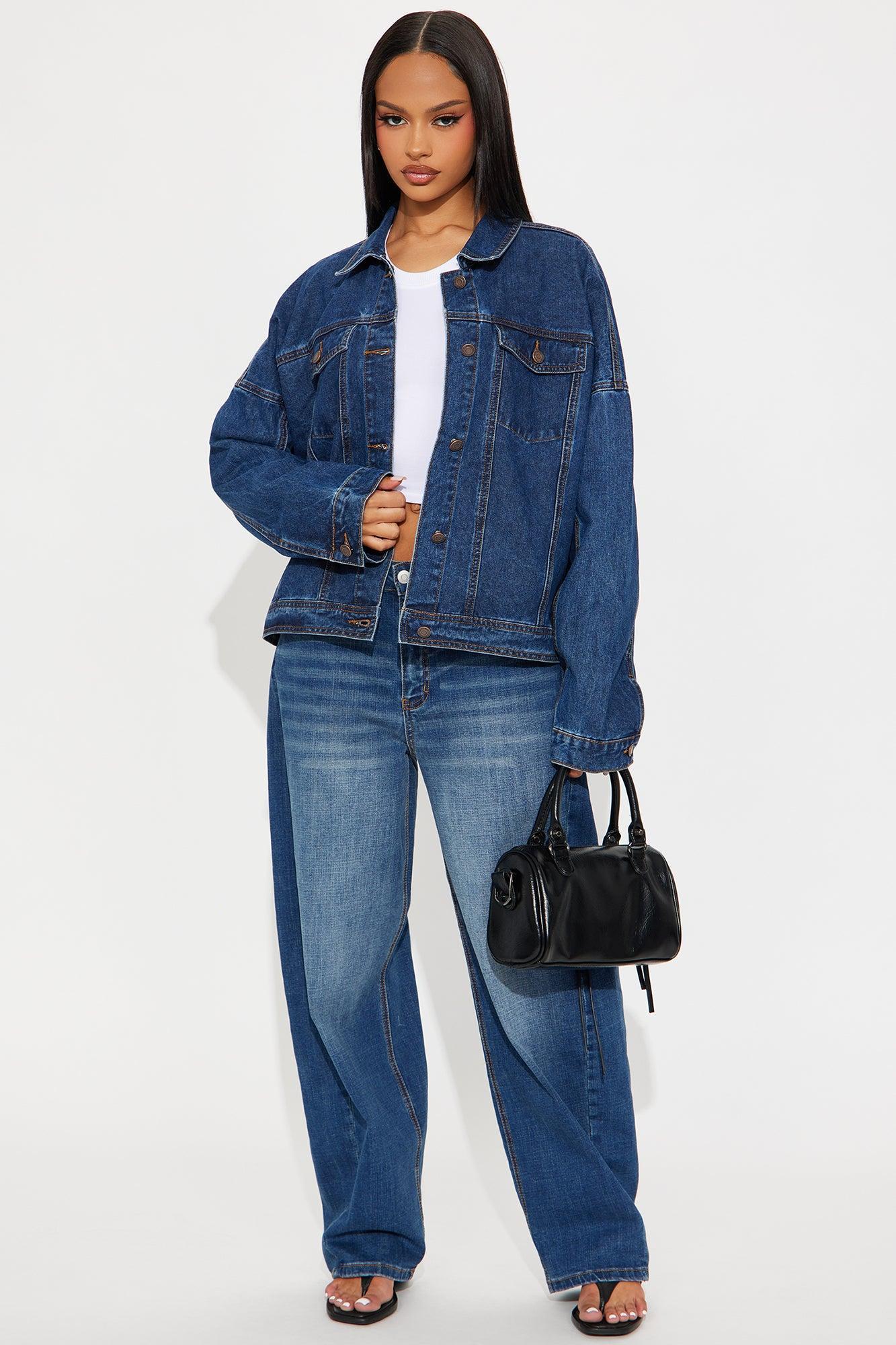 Andrea Denim Trucker Jacket - Medium Wash Product Image