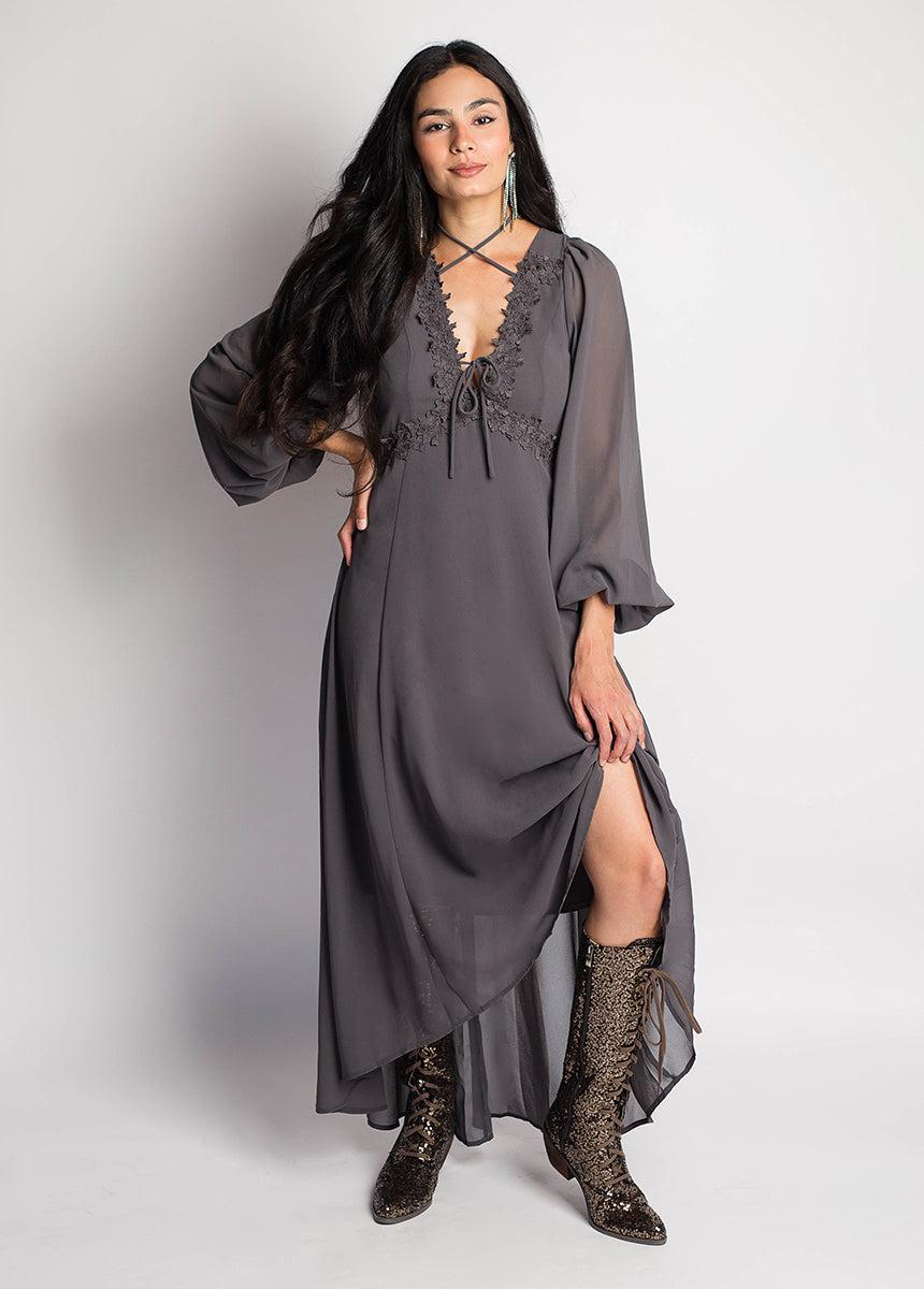 Niobe Dress in Dark Taupe Female Product Image