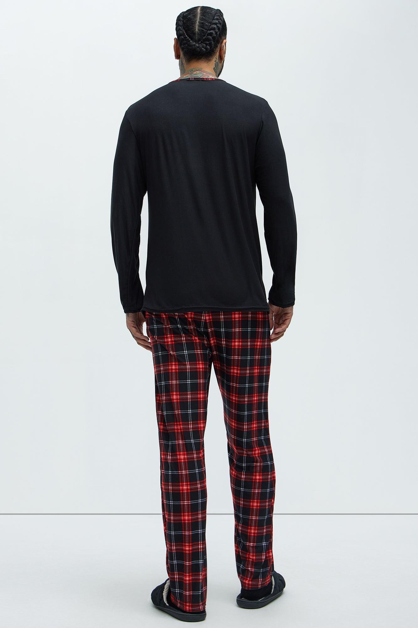 Naughty Chestnuts Holiday PJ Set - Black/Red Product Image