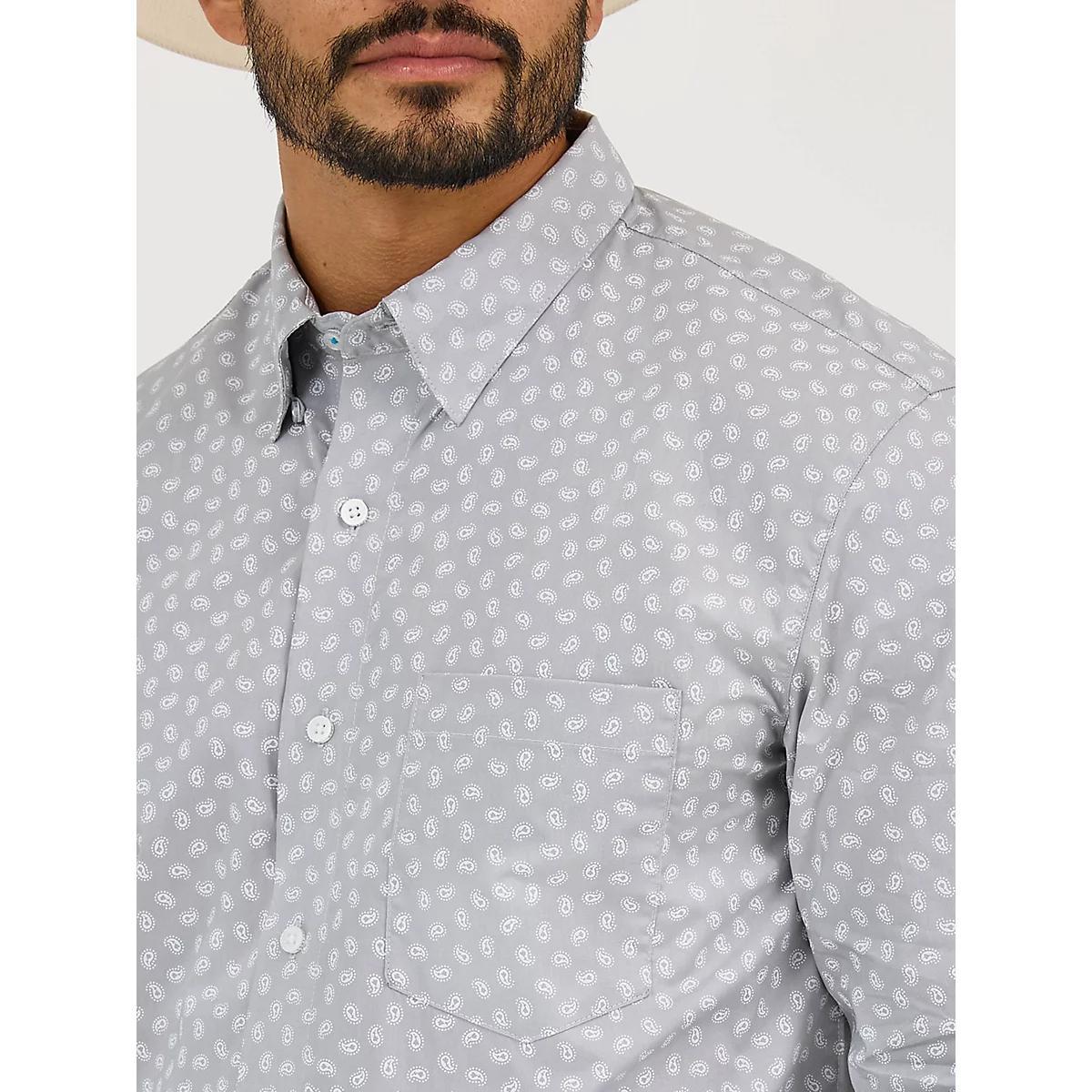 Men's Cody Johnson One Pocket Button Down Shirt in Gray Contrast Product Image