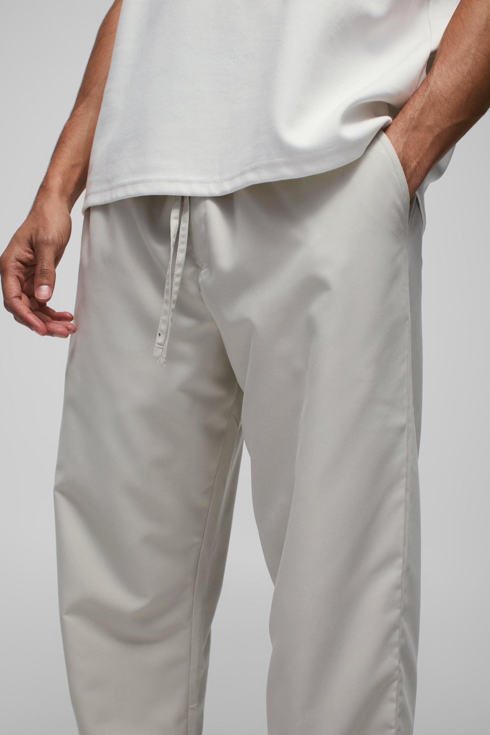 Straight Leg Elasticated Waist Nylon Pants | boohooMAN USA Product Image