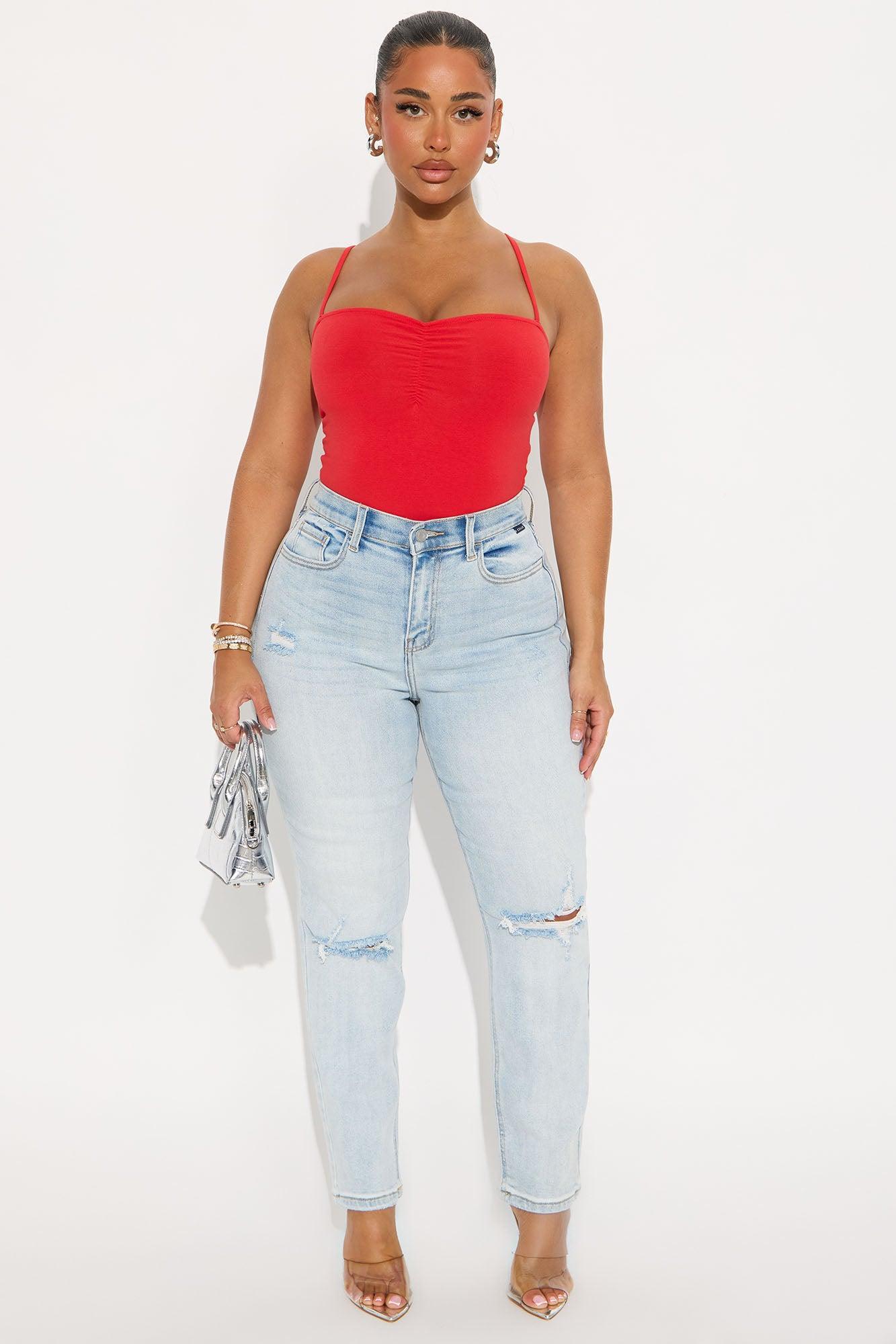 Nina Sweetheart Ruched Cami - Red Product Image