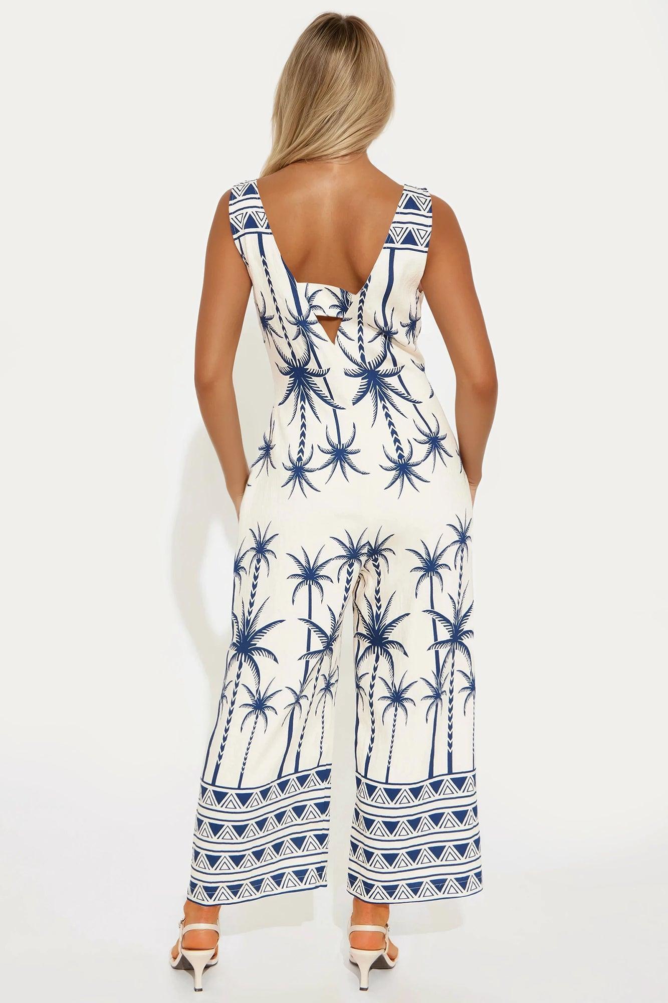 Reflecting Back Jumpsuit - Cream/combo Product Image