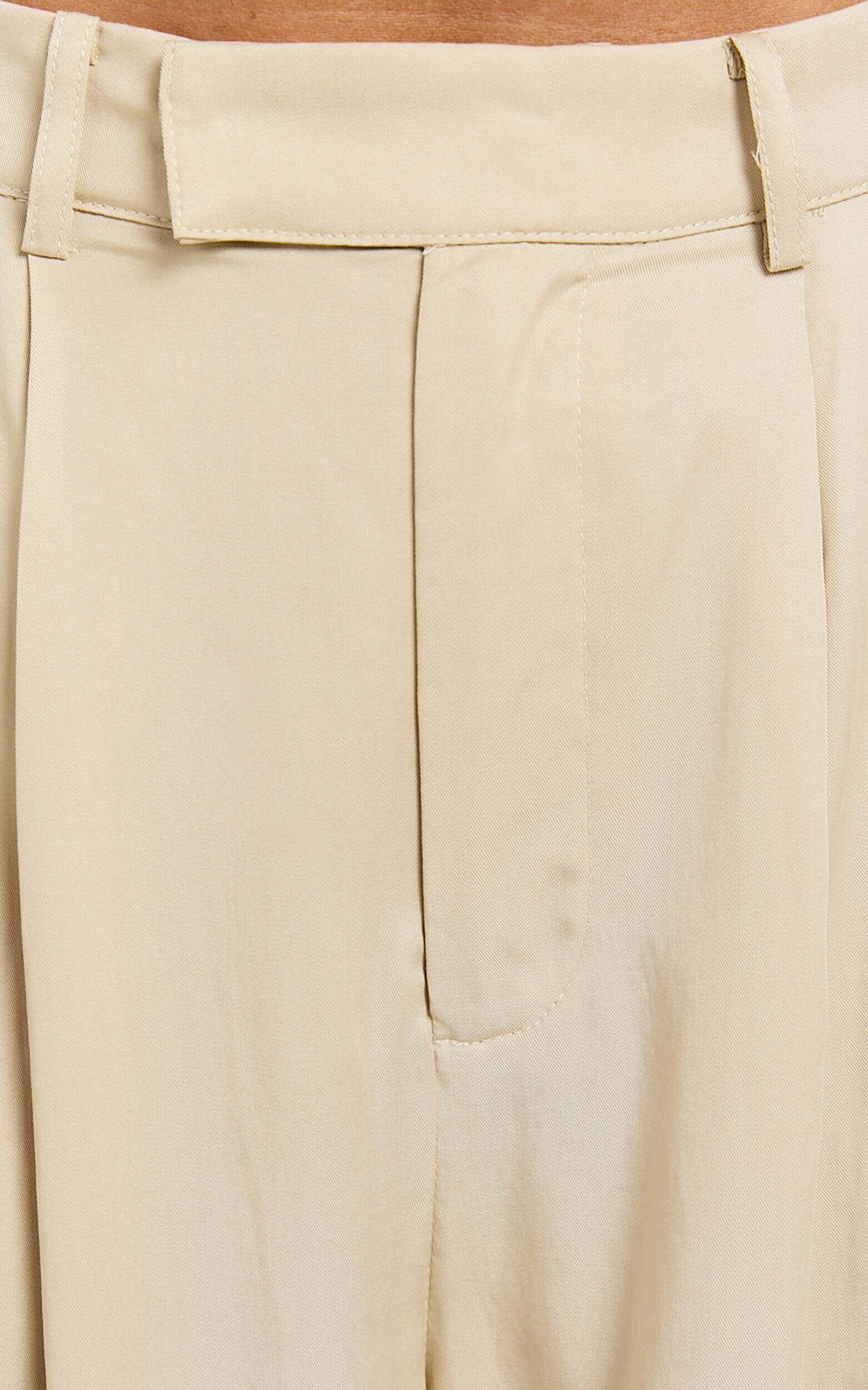 Clarke Pants - High Waist Wide Leg Pants in Stone Product Image