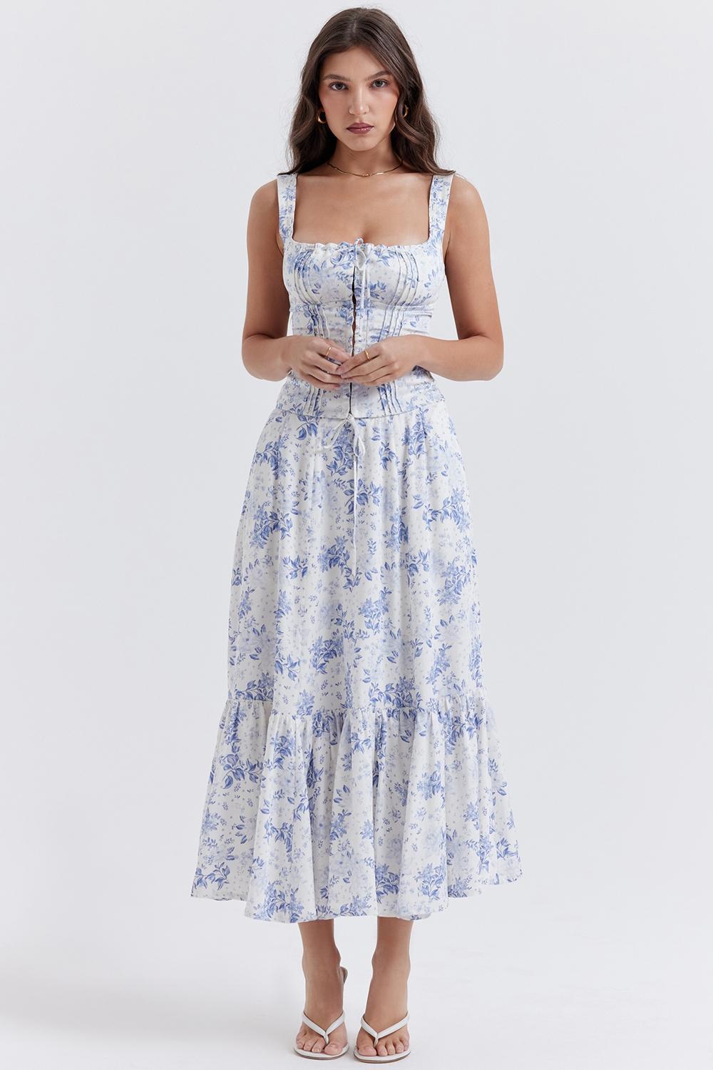 Chicca  blue floral print top Product Image