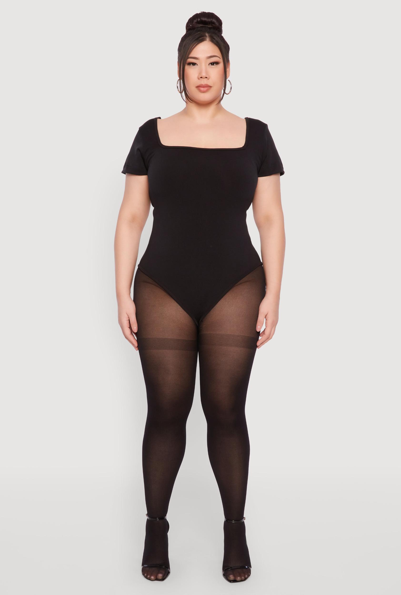 Womens Plus Size Seamless Square Neck Bodysuit Product Image