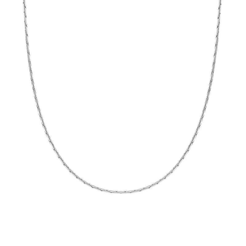 PRIMROSE Sterling Silver Diamond Cut Rounded Snake Chain Necklace, Womens Product Image