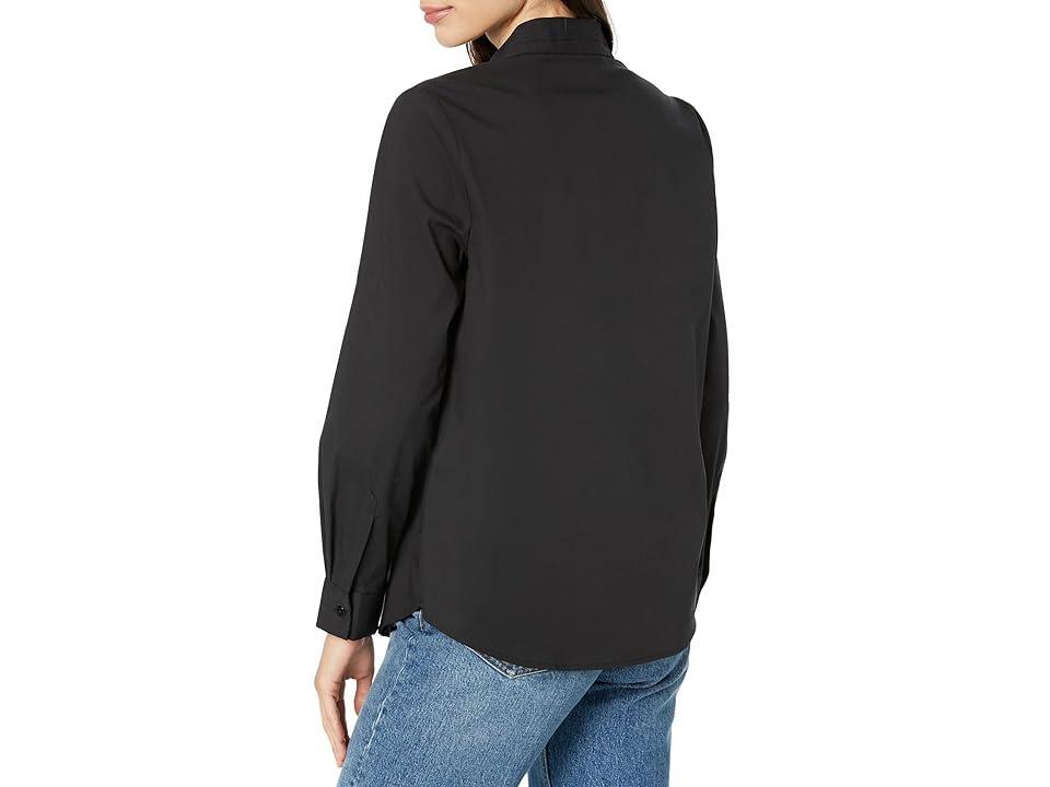 Liverpool Los Angeles V-Neck Long Sleeve Woven Top with Pleat Details Women's Clothing Product Image