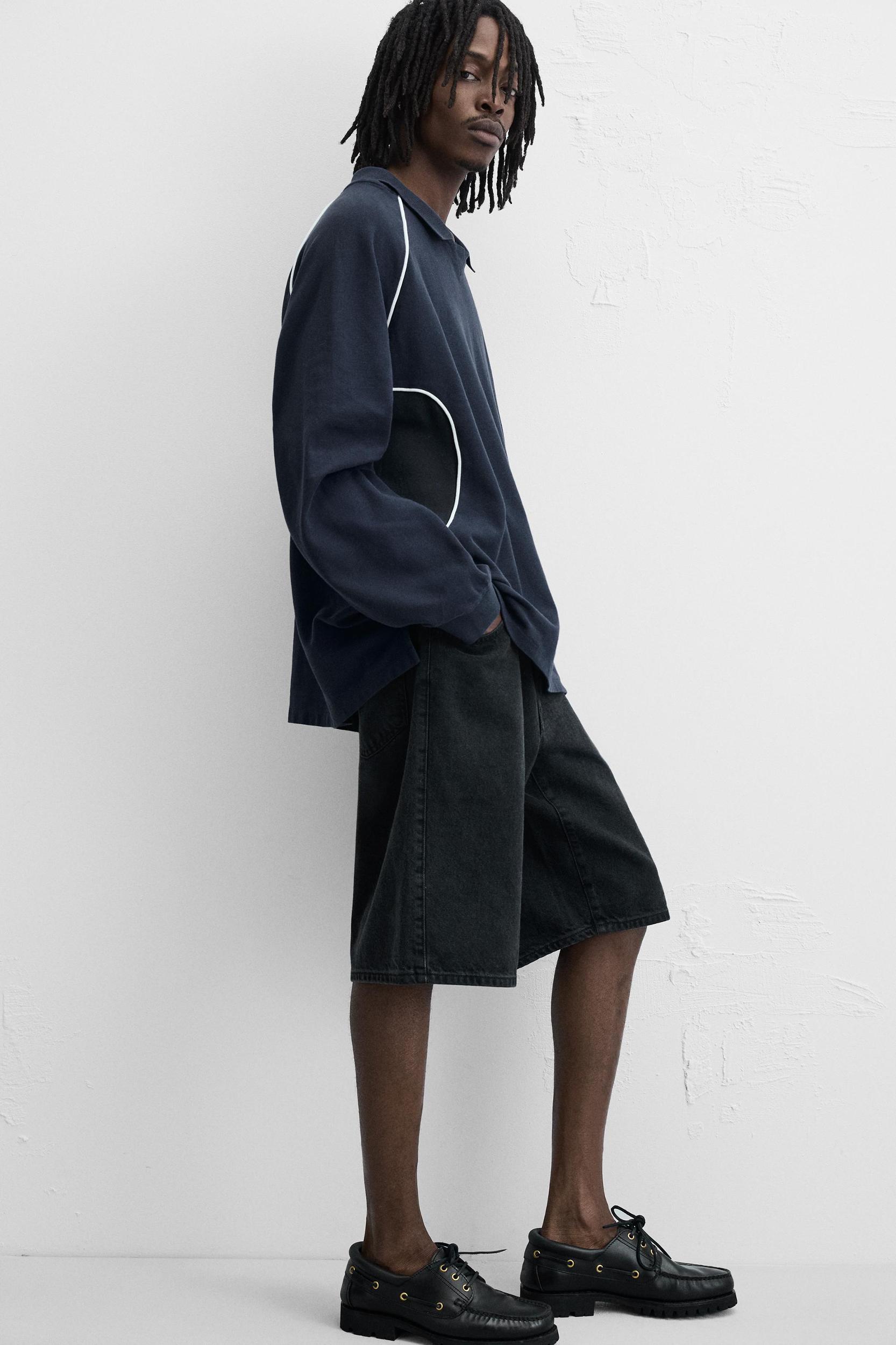 CONTRAST PIQUÉ POLO SWEATSHIRT Product Image