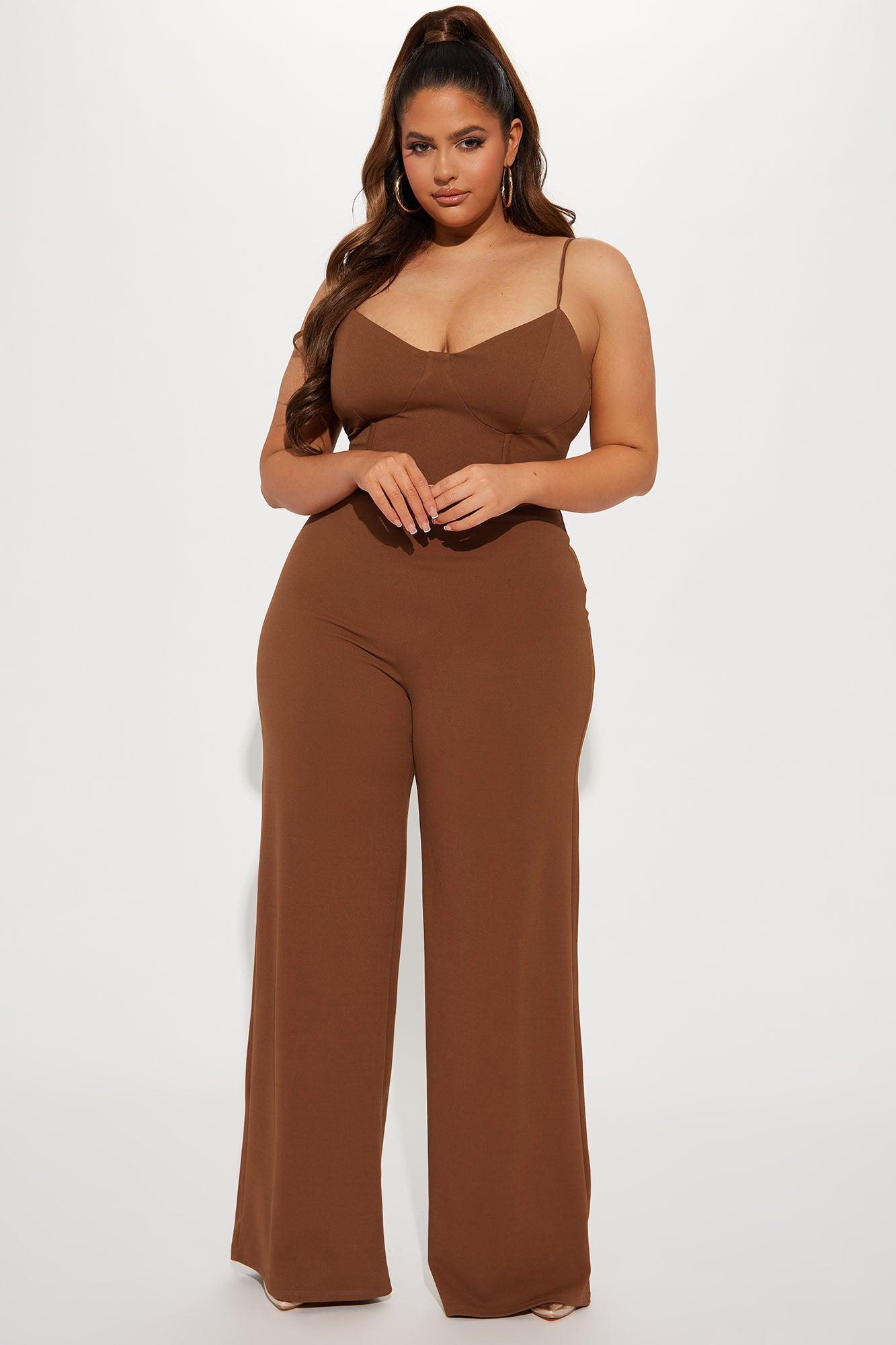 Taking Notes Jumpsuit - Mocha Product Image