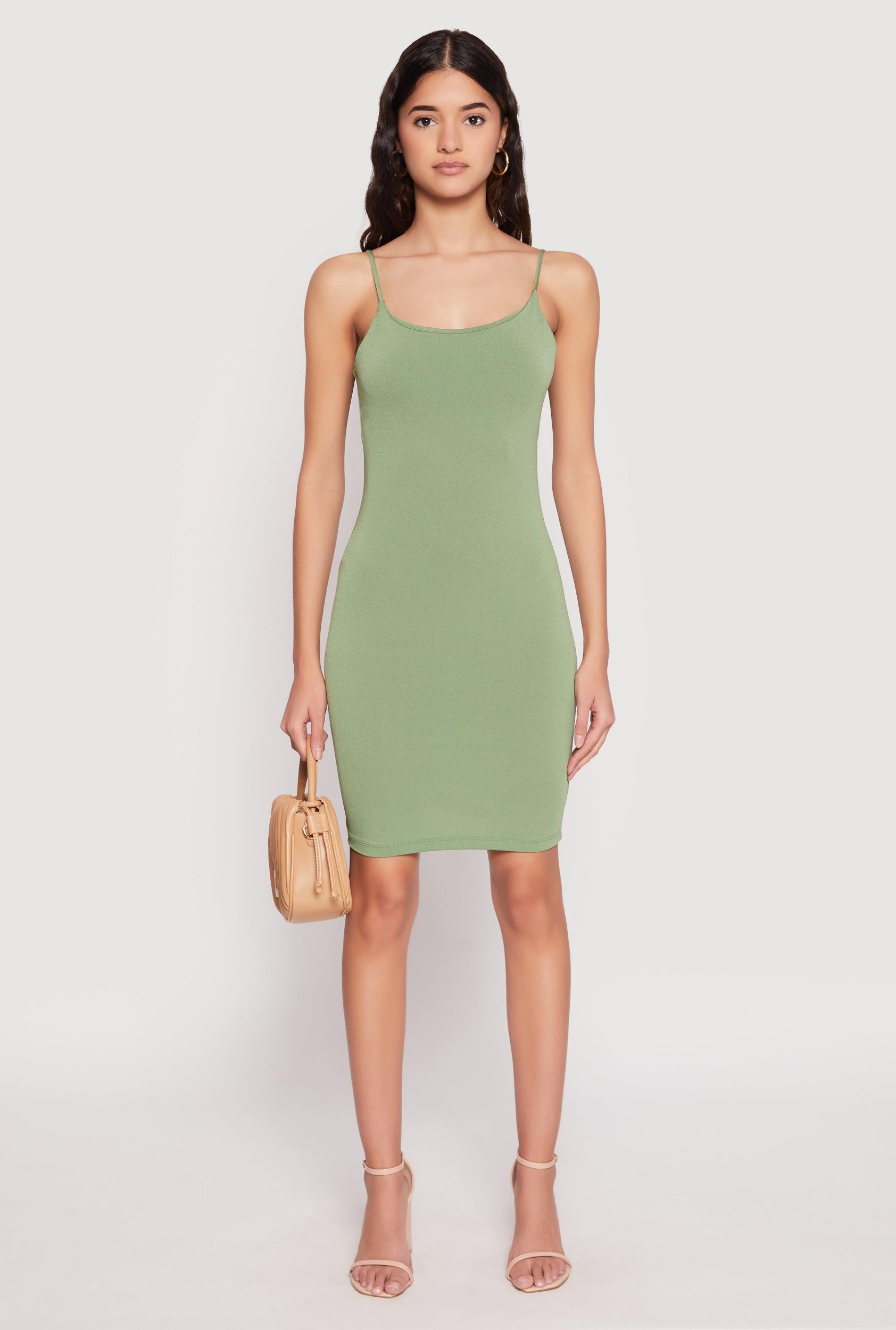 Womens Crepe Knit Scoop Neck Cami Dress Product Image