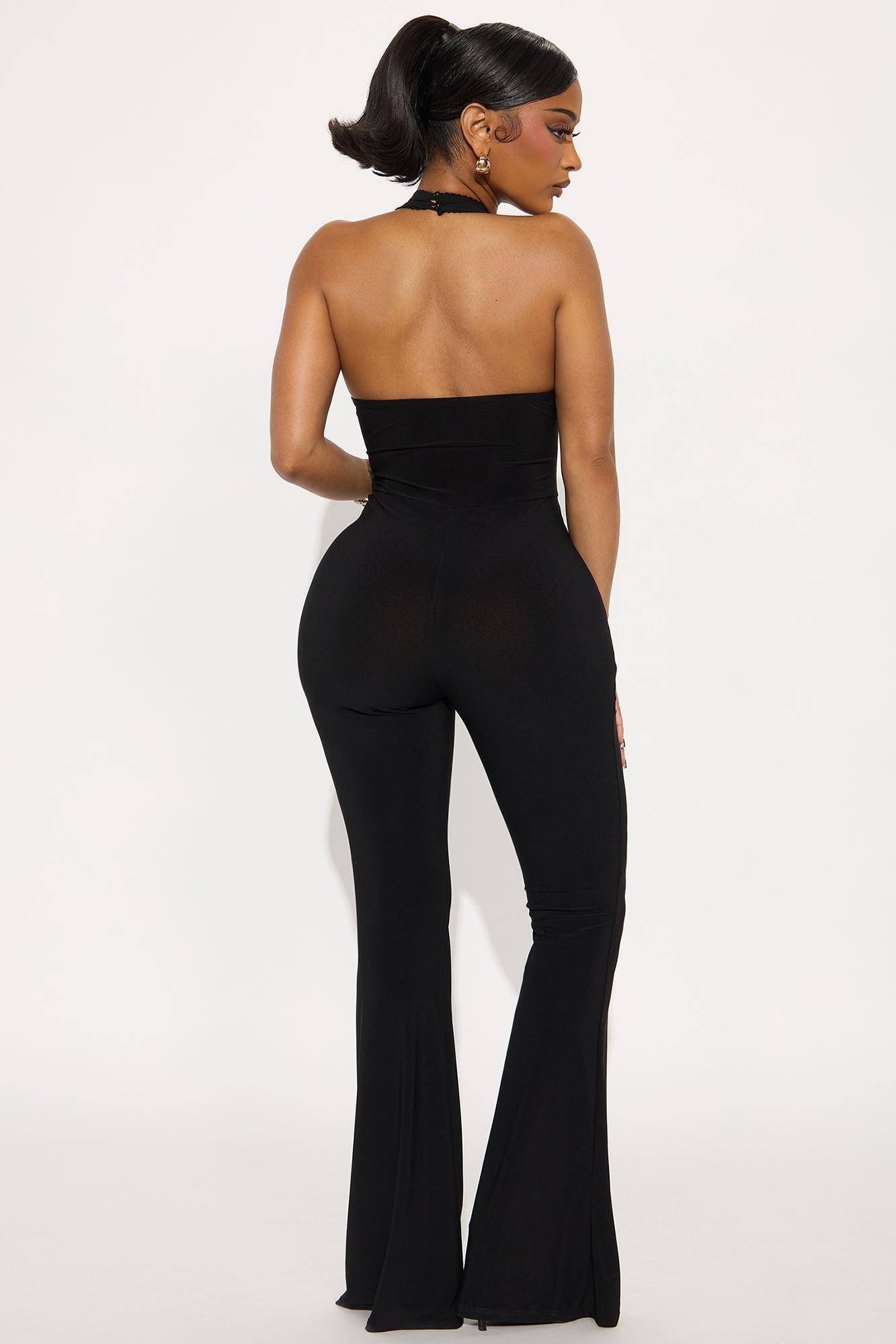 Ruth Halter Flare Leg Jumpsuit - Black Product Image