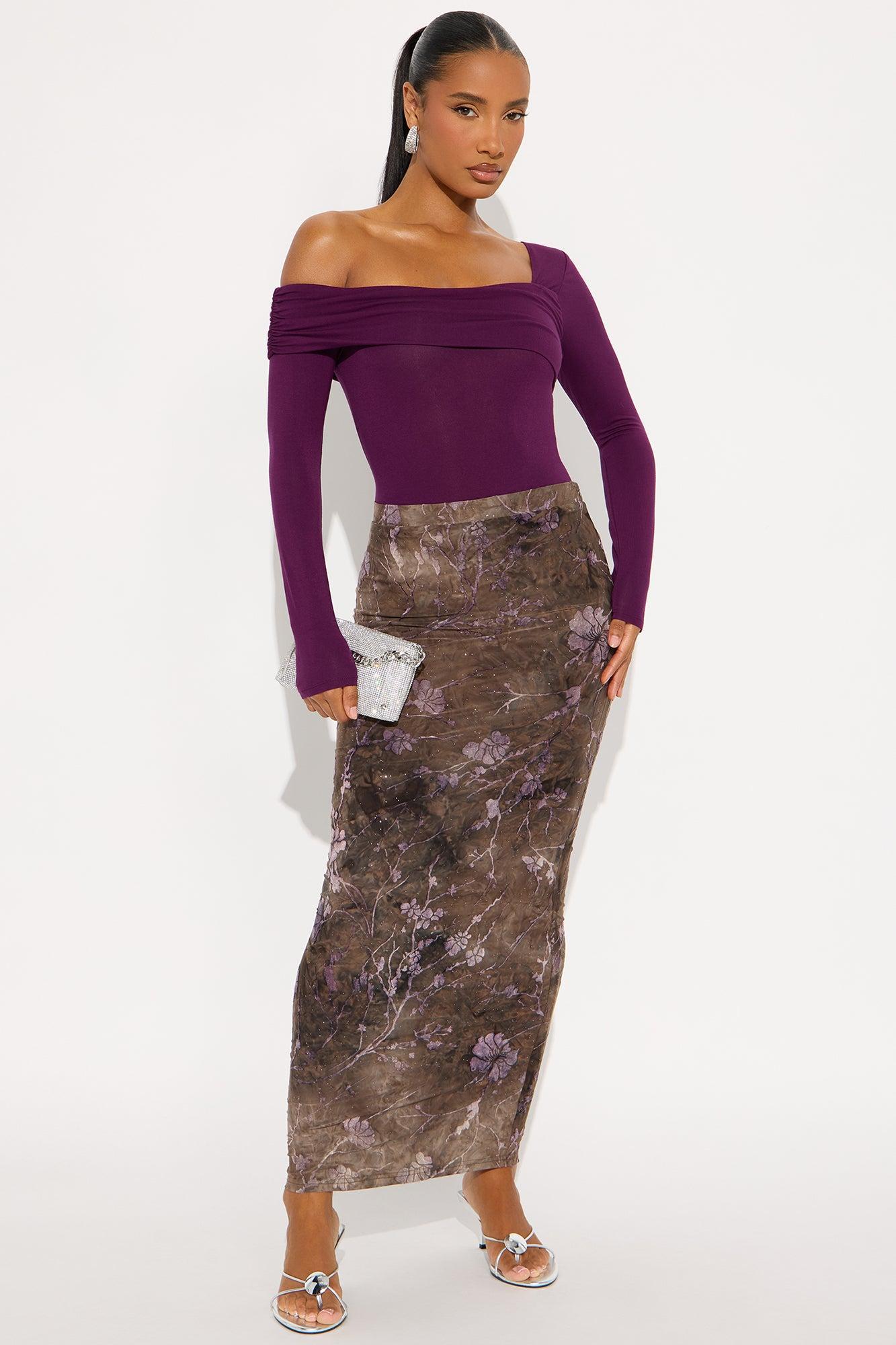 Gia One Shoulder Bodysuit - Plum Product Image