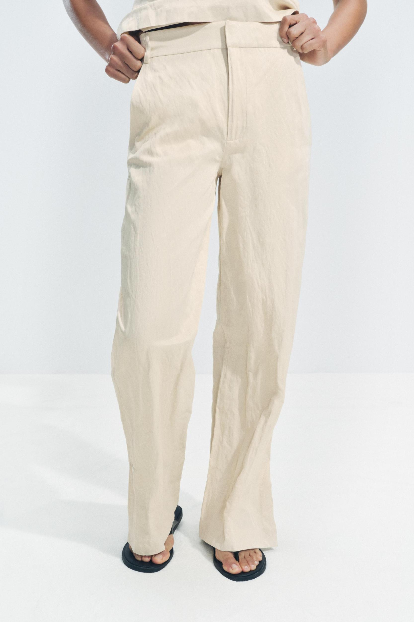 WRINKLED STRAIGHT PANTS ZW COLLECTION Product Image