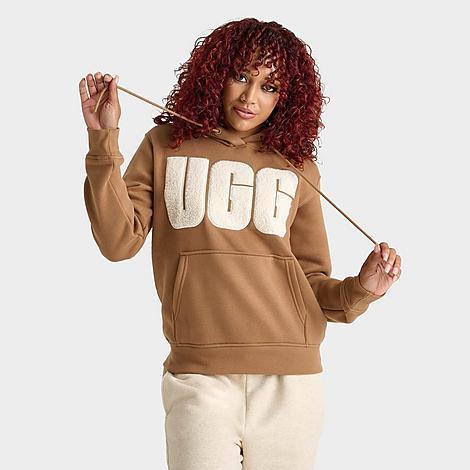 Womens UGG® Rey UGGfluff™ Logo Hoodie Plaster Product Image