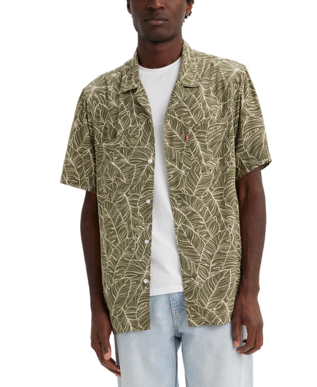 Levis Mens Relaxed-Fit Camp Collar Shirt Product Image