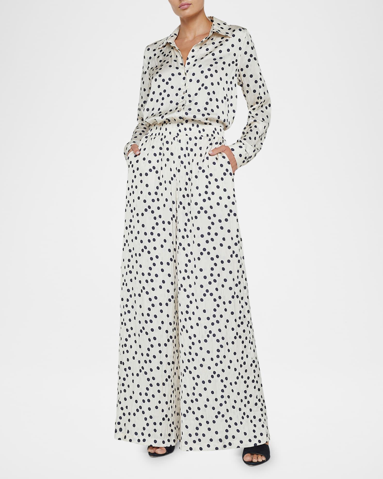Lillian Polka-Dot Wide-Leg Pants Product Image