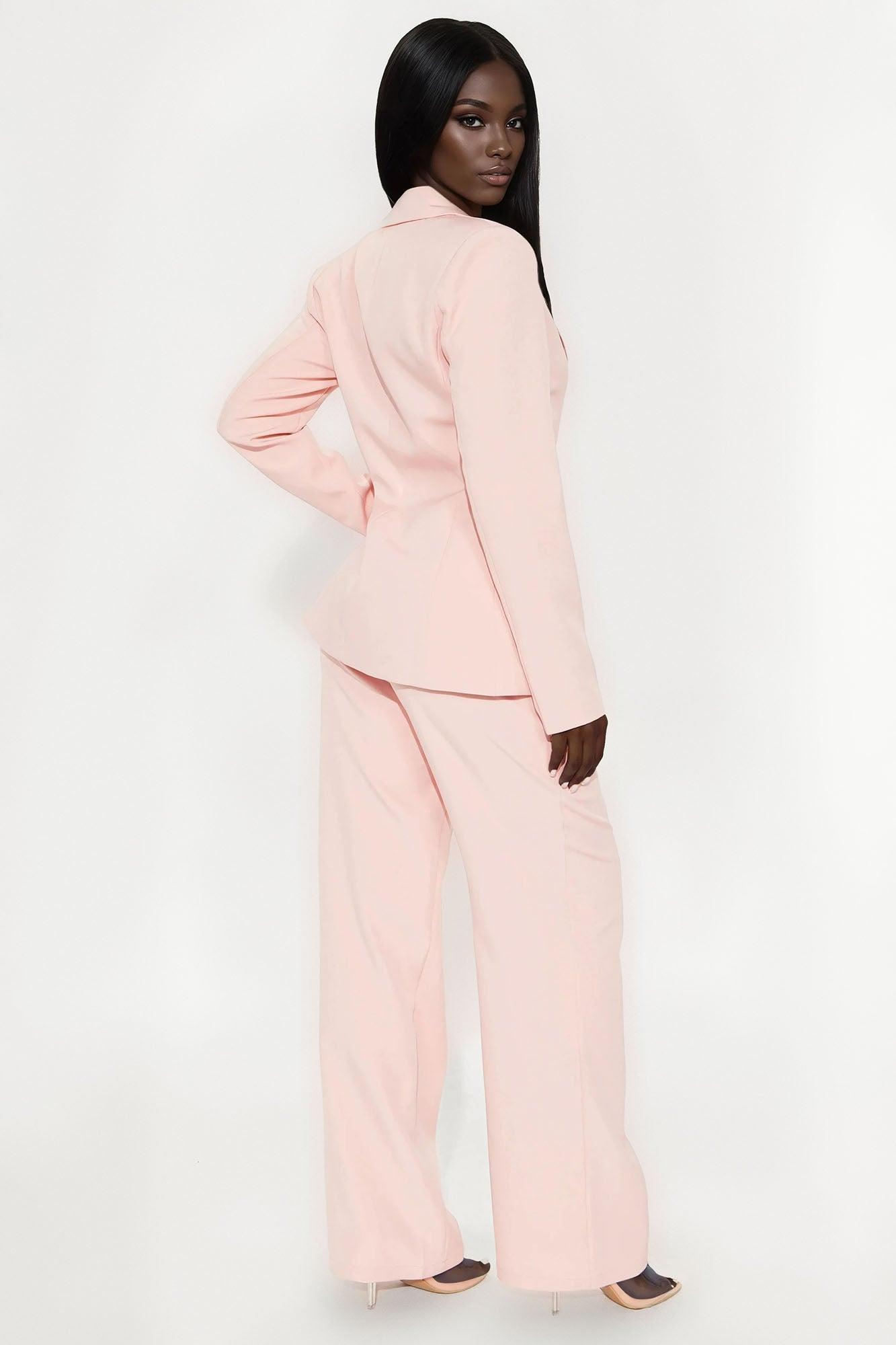CEO Moves Fitted Waist Blazer And Pant Set - Pink Product Image