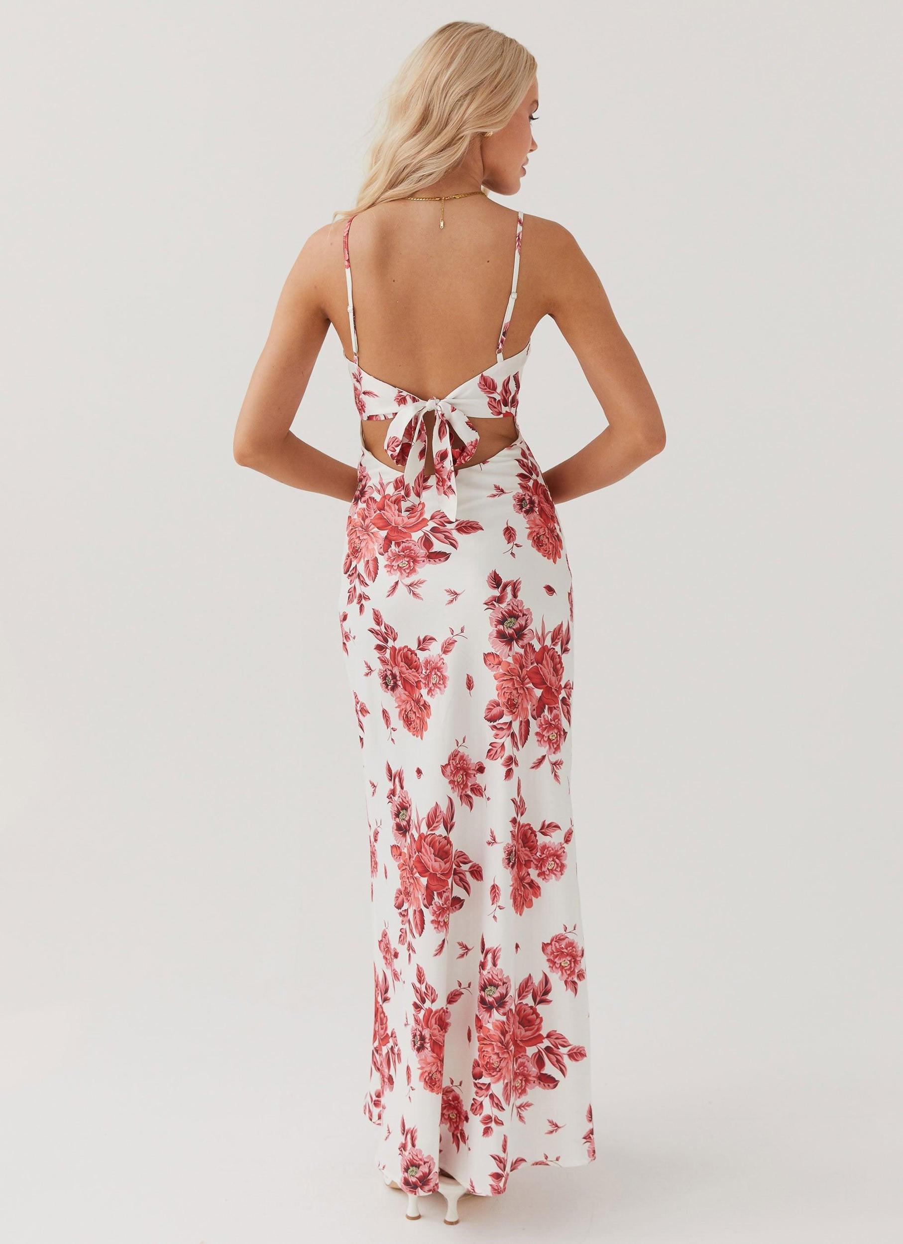 Flora Satin Maxi Dress - Rosa Floria Product Image
